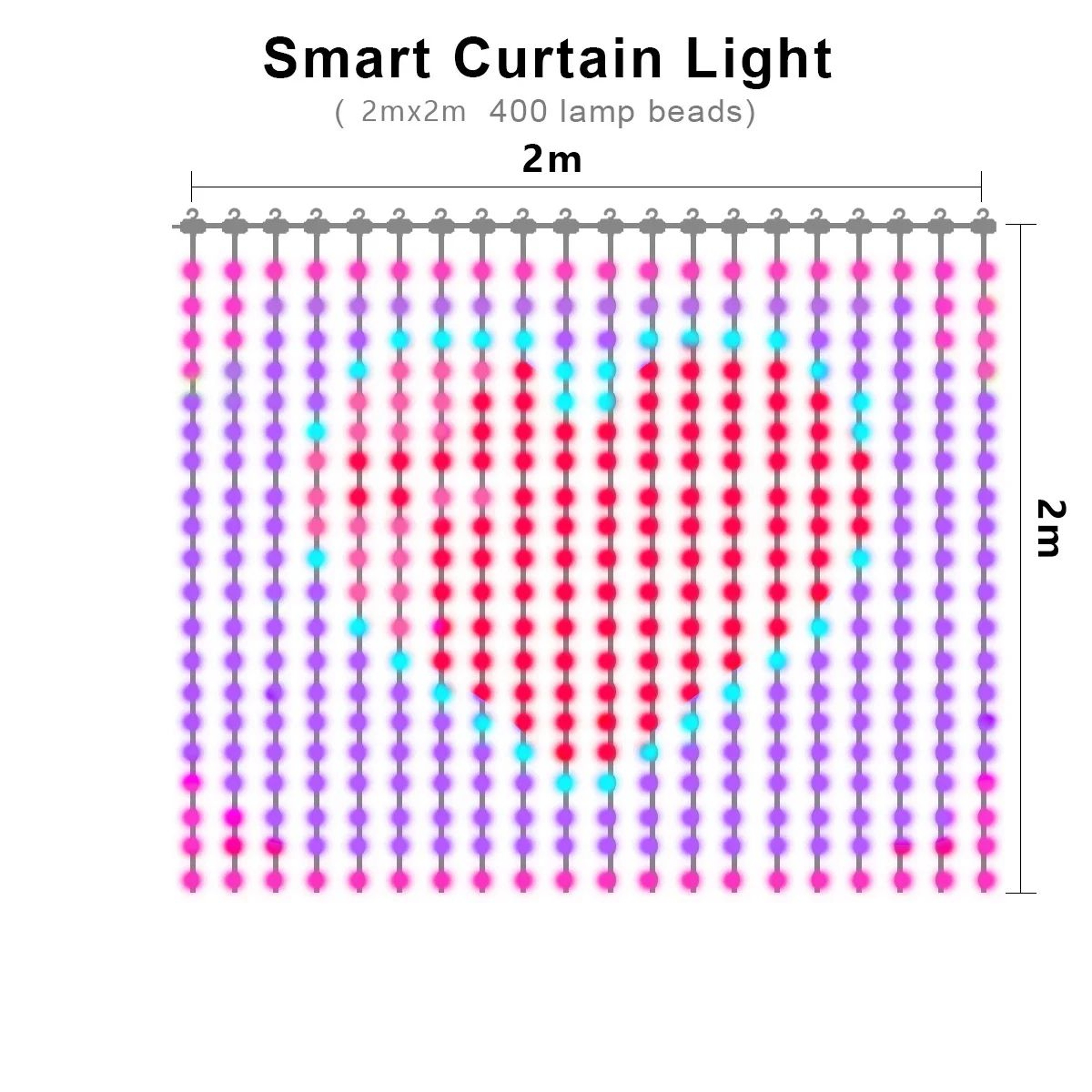 Smart RGB Curtain String Lights With Music Sync For Bedroom Party Garden Decor 7