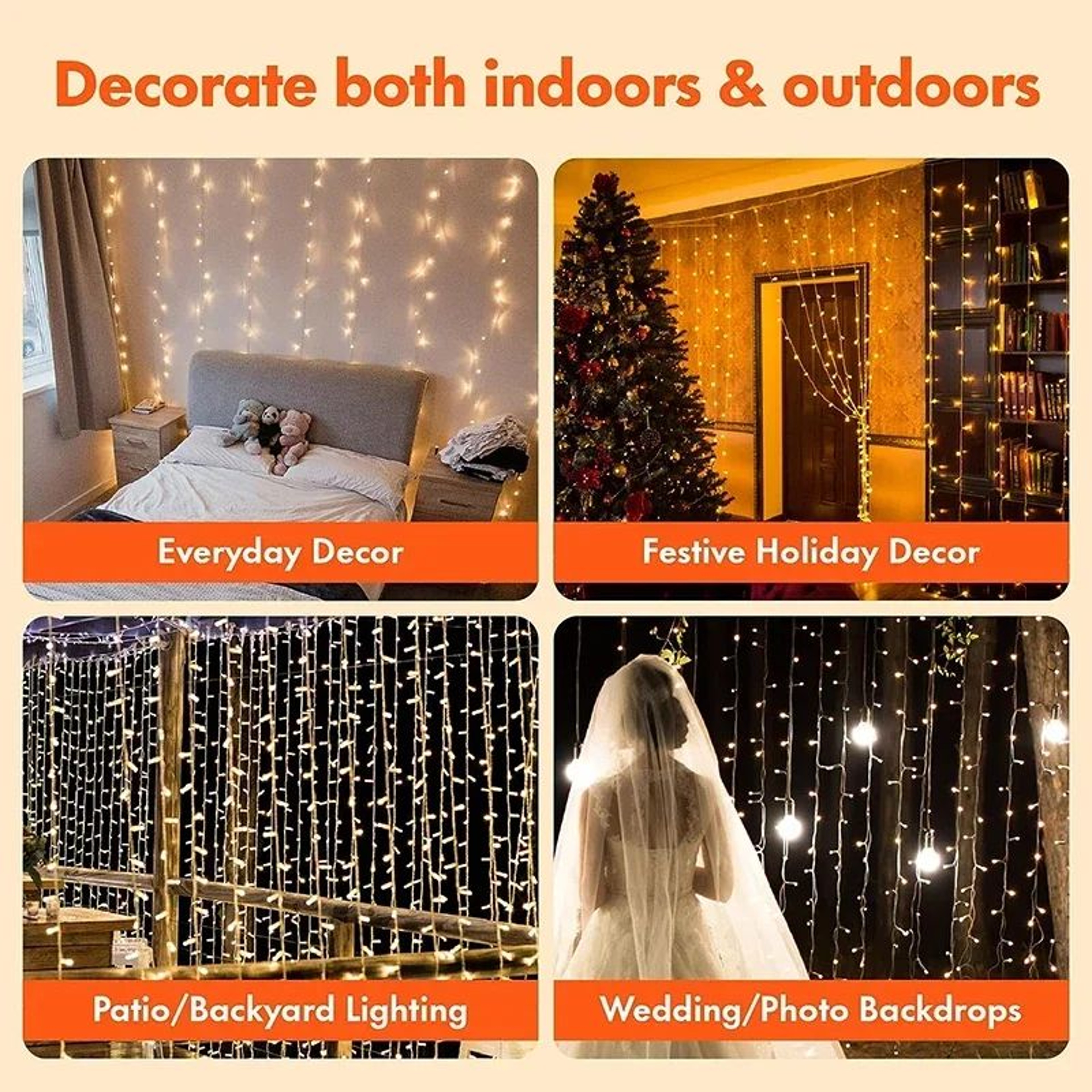 3M USB LED Curtain Fairy Lights With 8 Modes 2