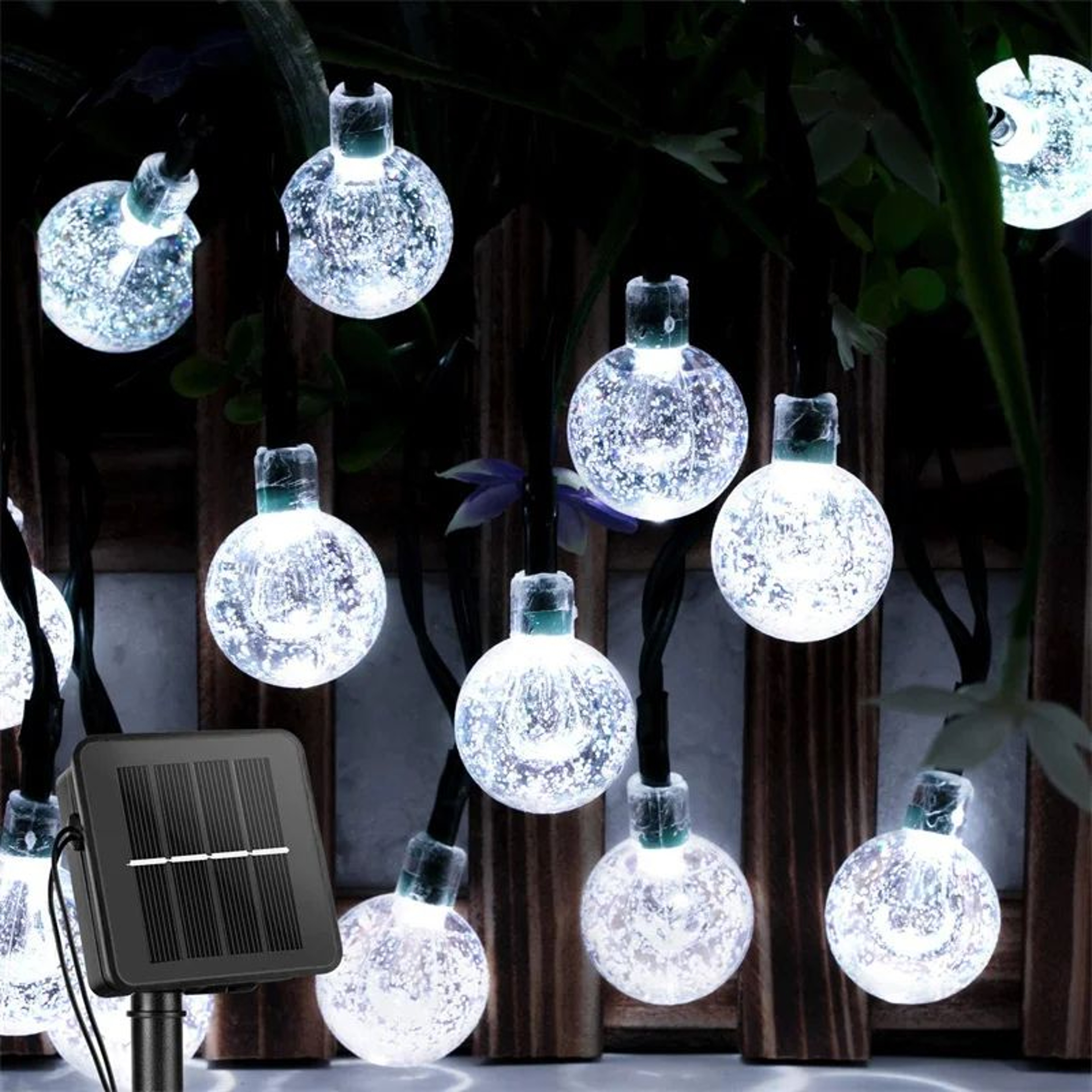 Solar Crystal Bubble Ball Outdoor String Lights 8