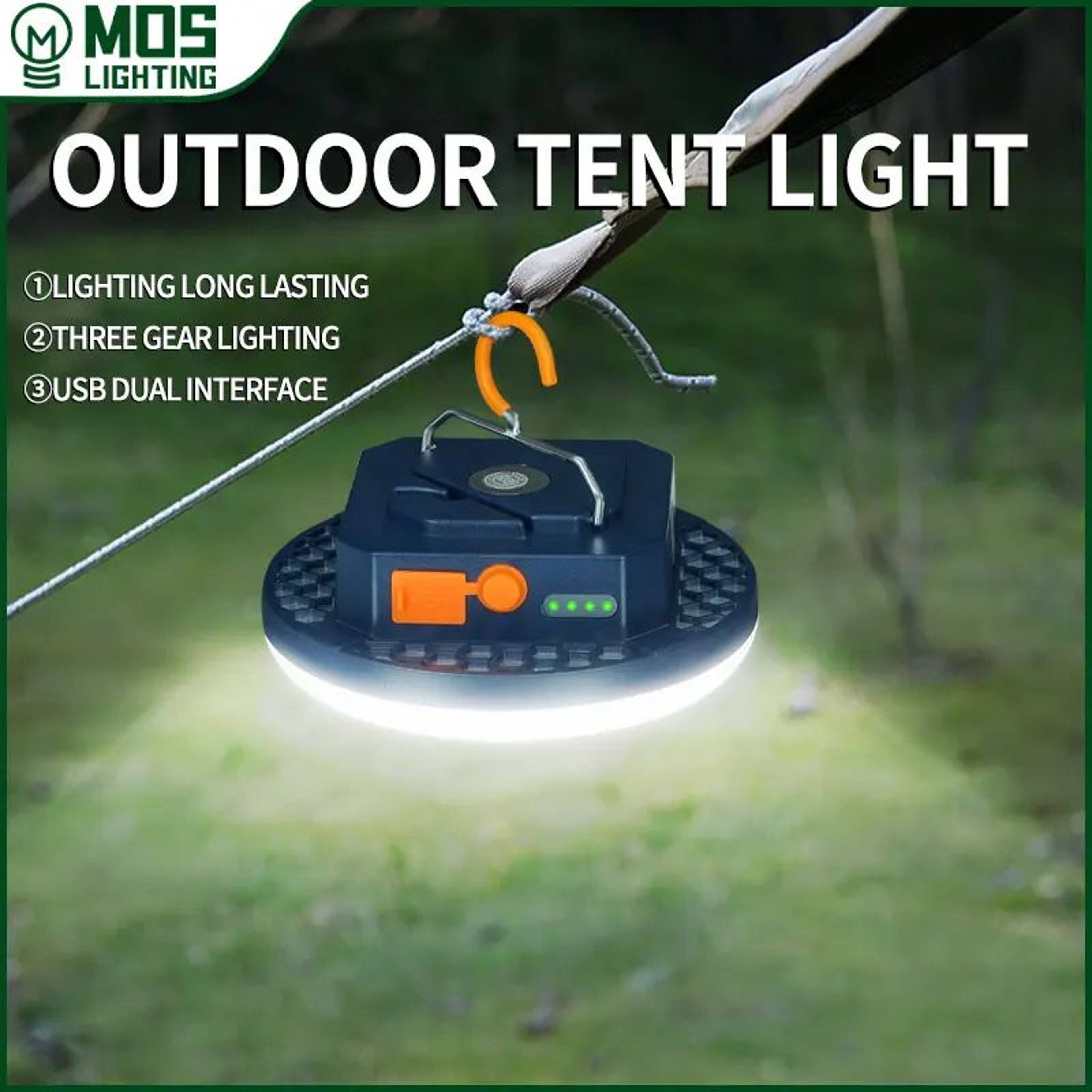 MOSLIGHTING Rechargeable Magnetic LED Camping Light 0