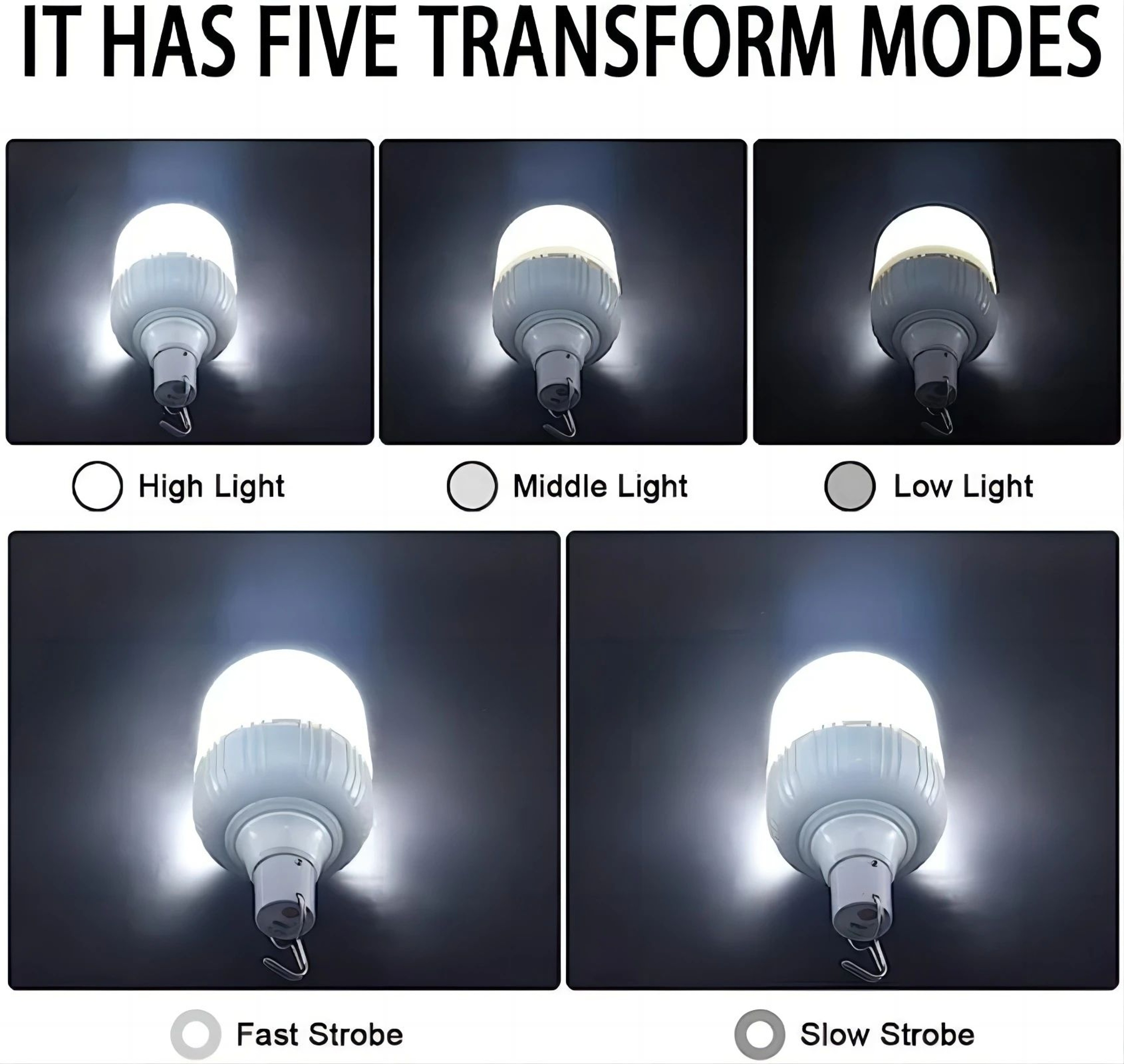 Portable USB Rechargeable LED Camping Bulb Lantern 4
