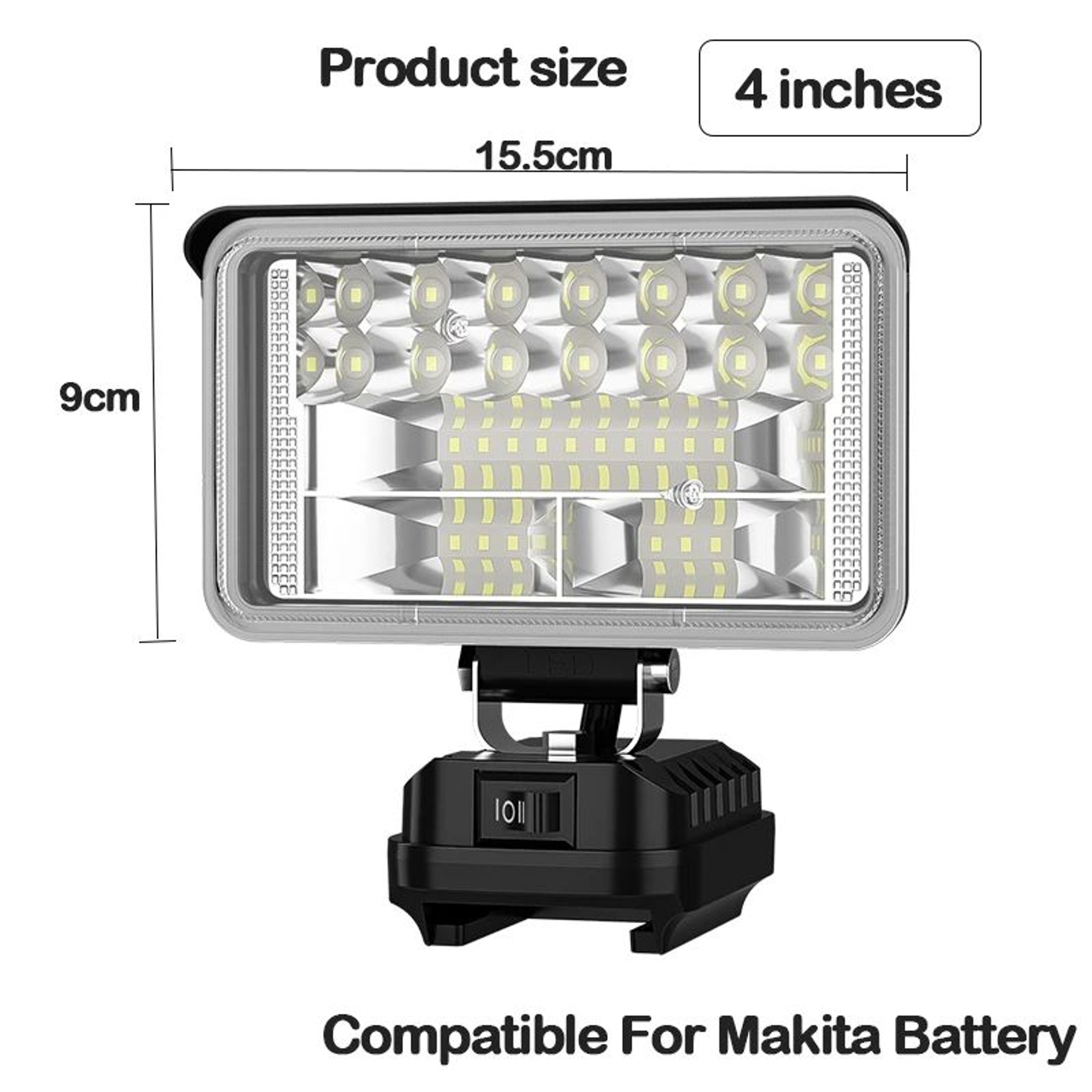 Portable LED Work Light For Makita 144V To 20V Battery With USB 4