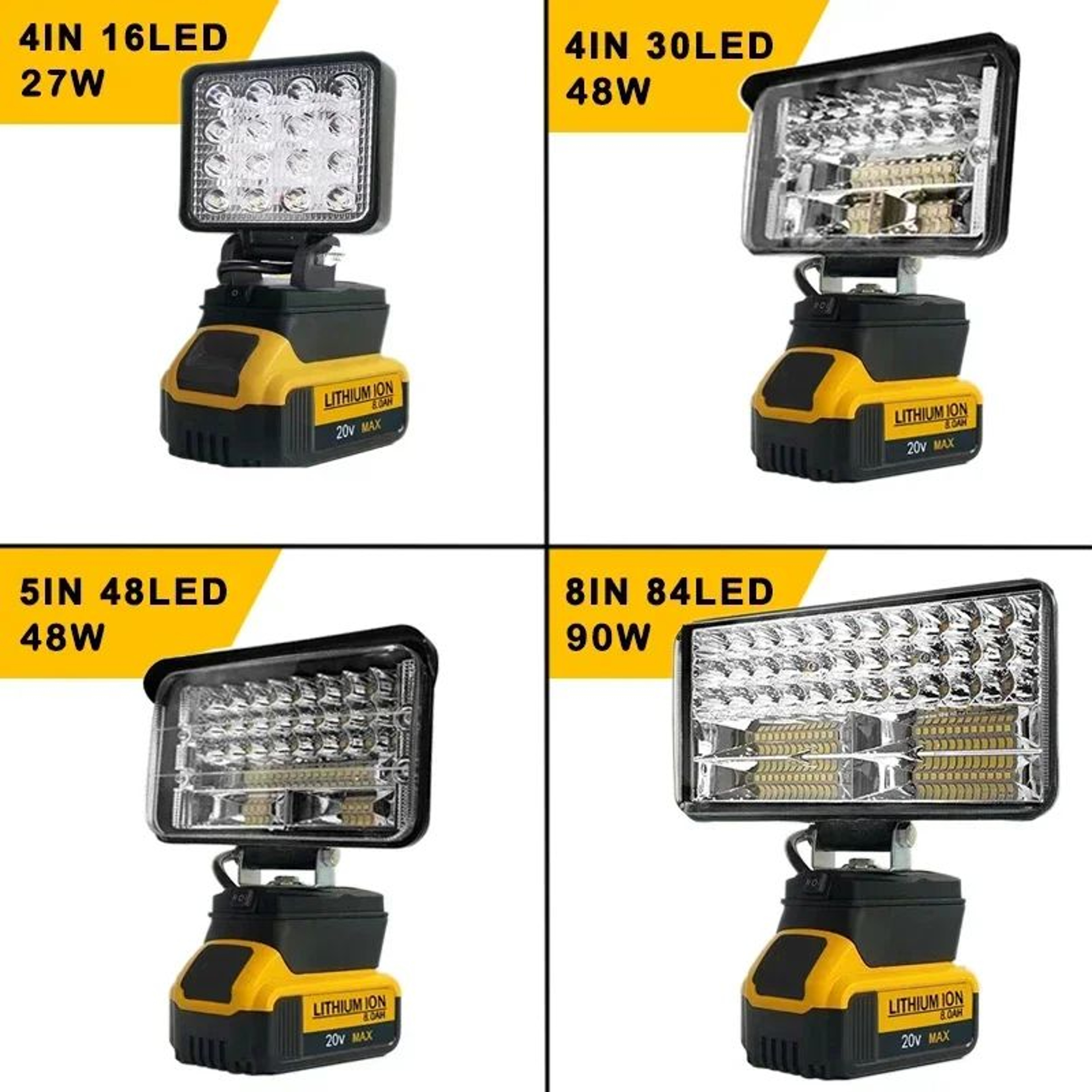 Portable LED Spotlight For DeWalt 18V Battery 4
