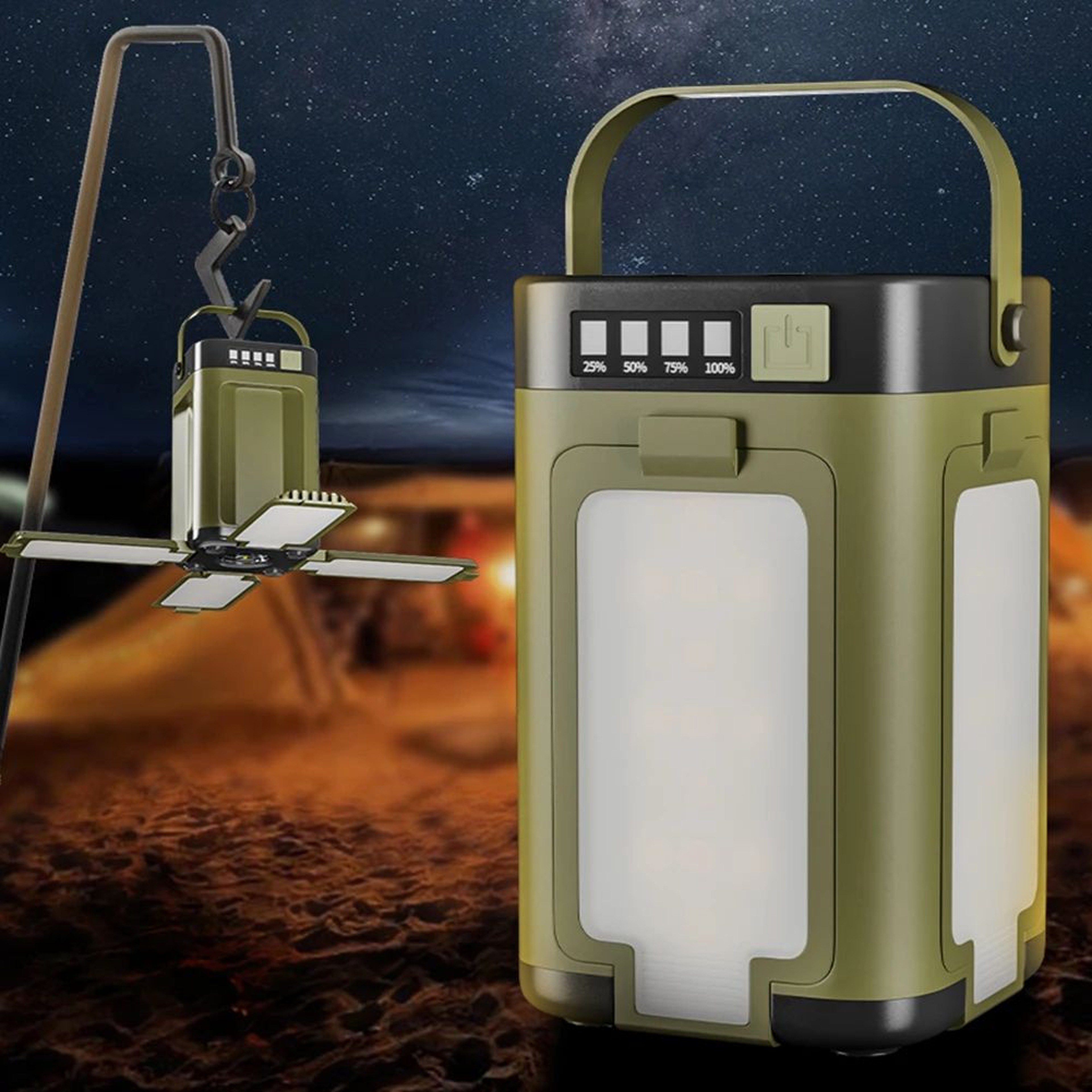 Foldable Rechargeable LED Camping Lantern With Power Bank 2