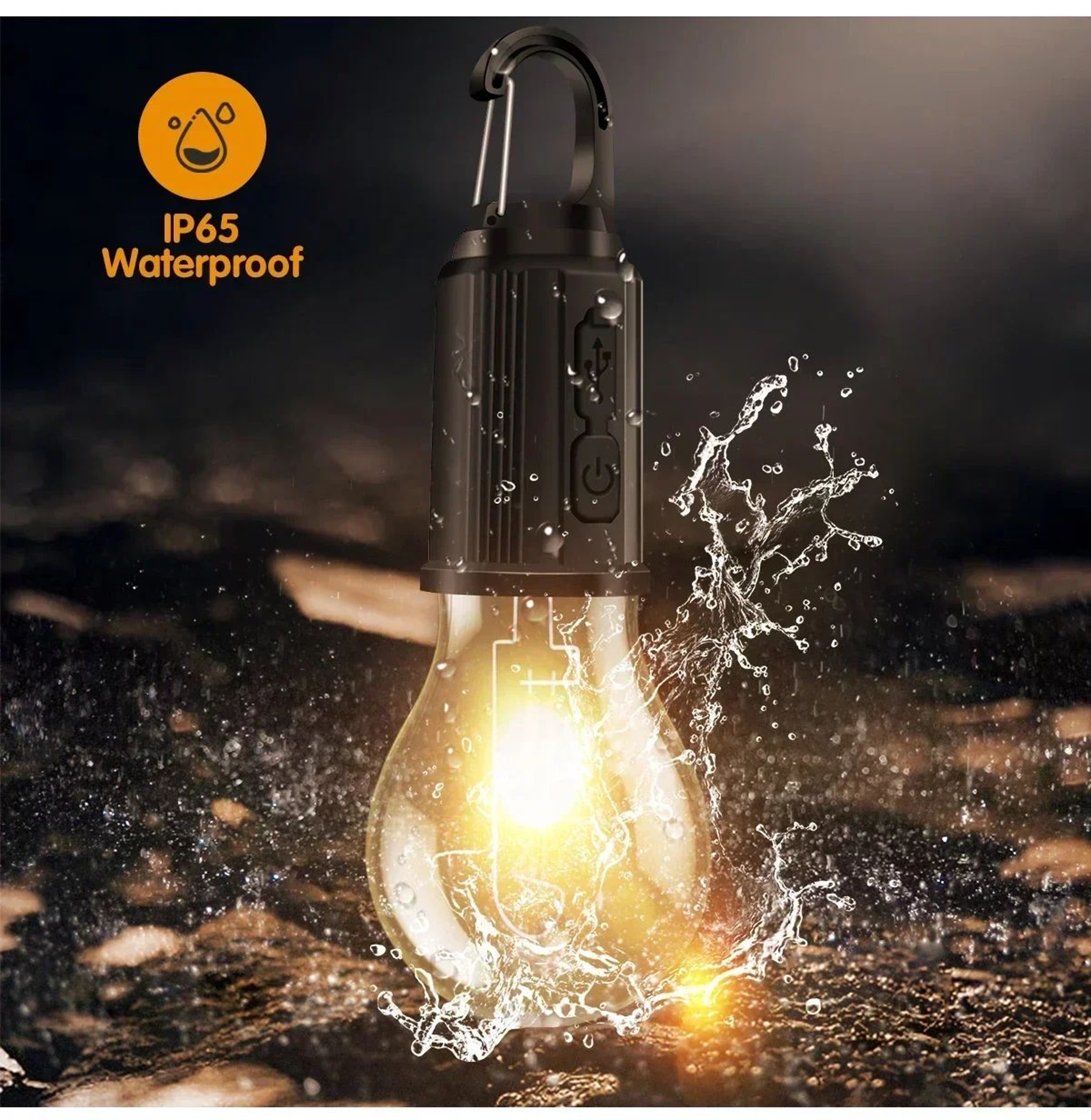 Portable Type C Rechargeable LED Camping Lantern With Hook 4