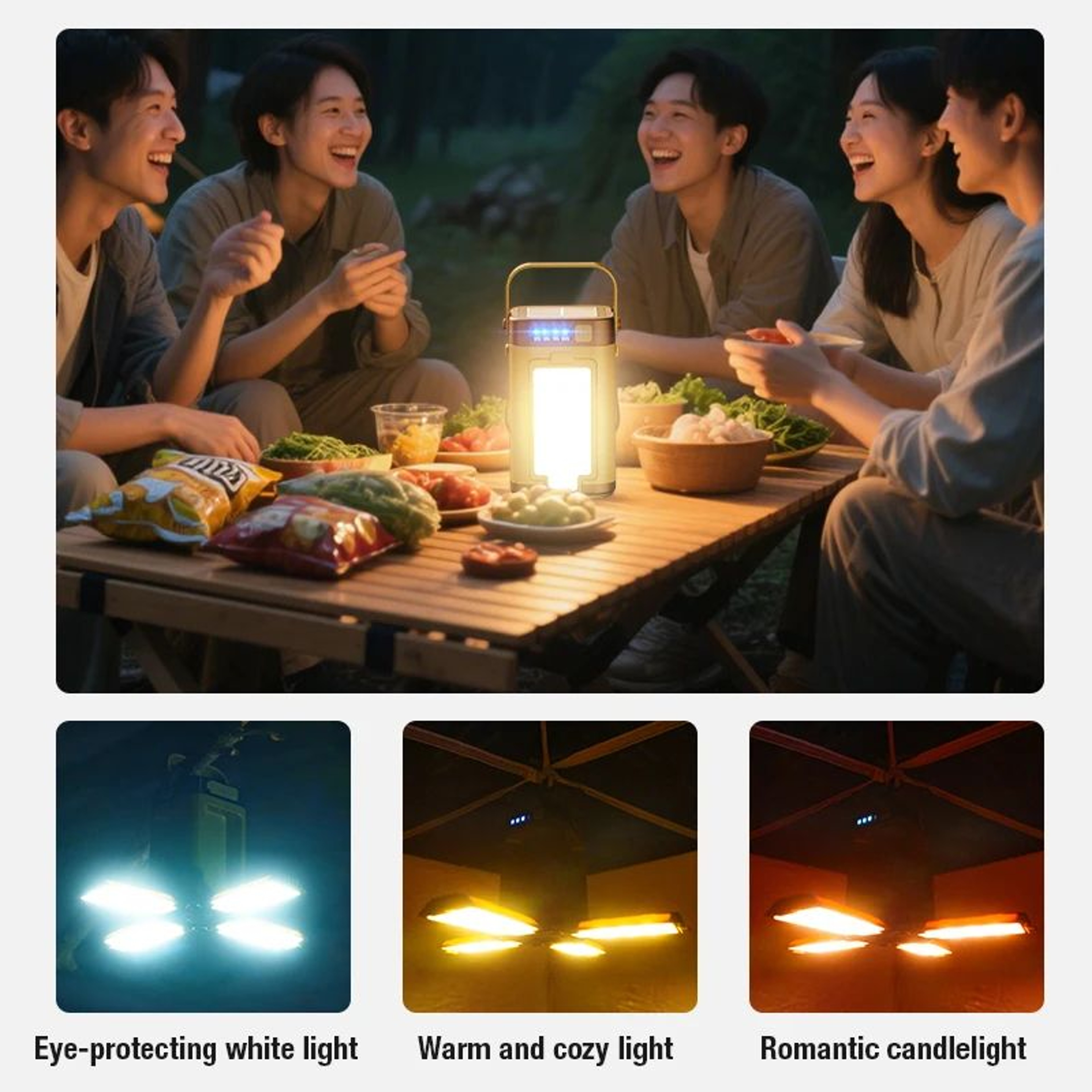 Portable Type C Rechargeable LED Hanging Camping Tent Light 1