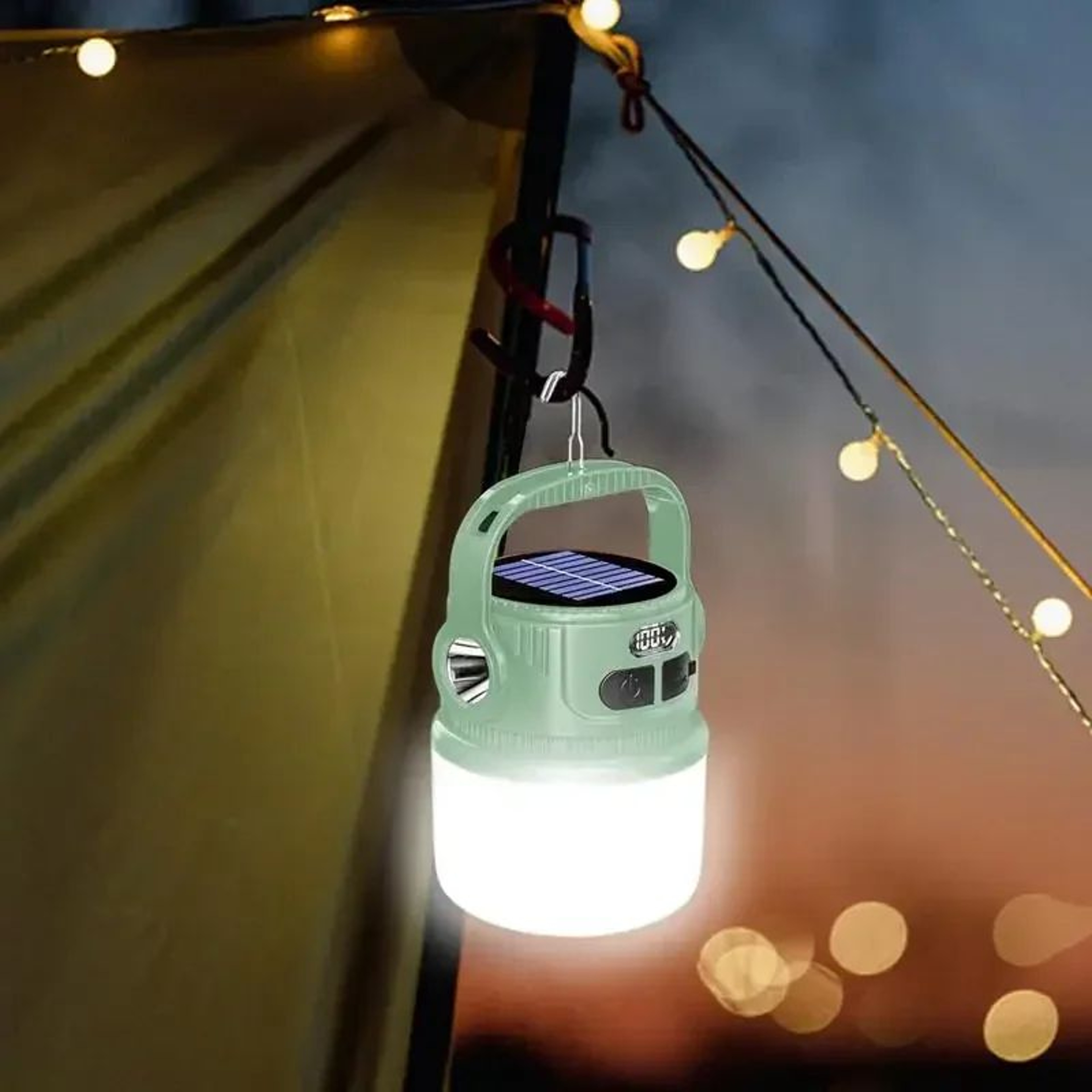 Portable Solar Rechargeable LED Camping Lantern And Flashlight 0