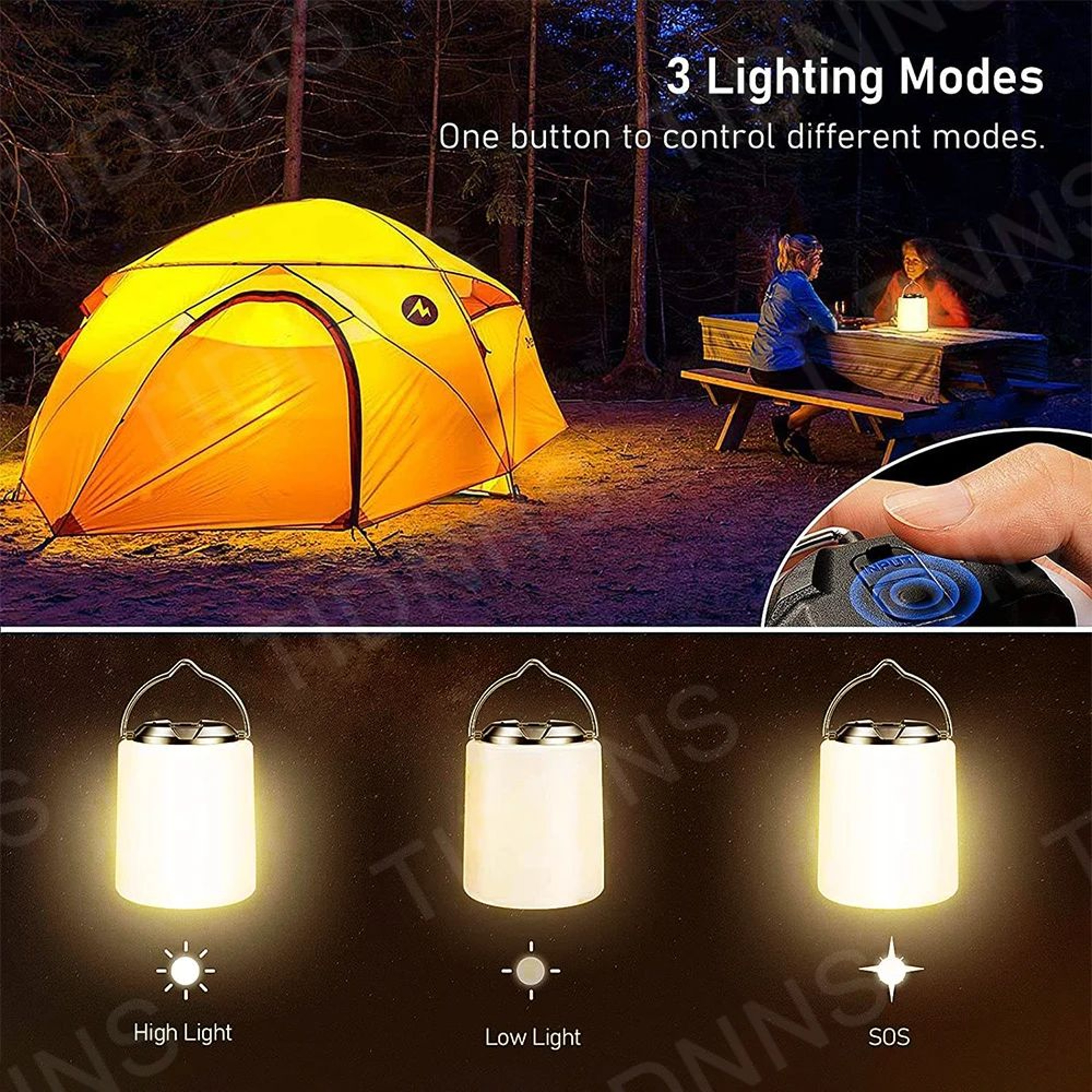 Rechargeable LED Camping Lantern With Flashlight 1
