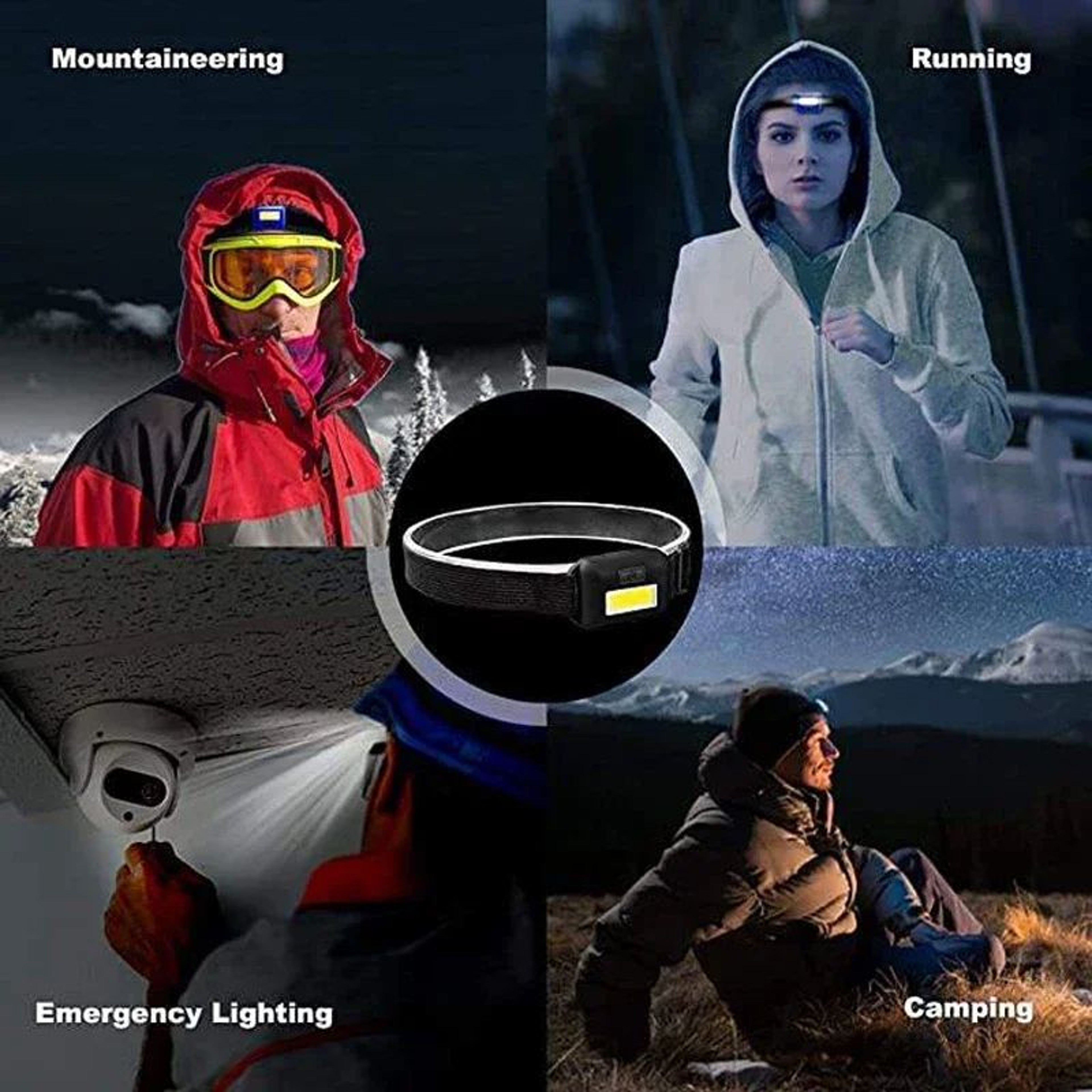 Bright COB LED Headlamp Flashlight With 3 Lighting Modes 1
