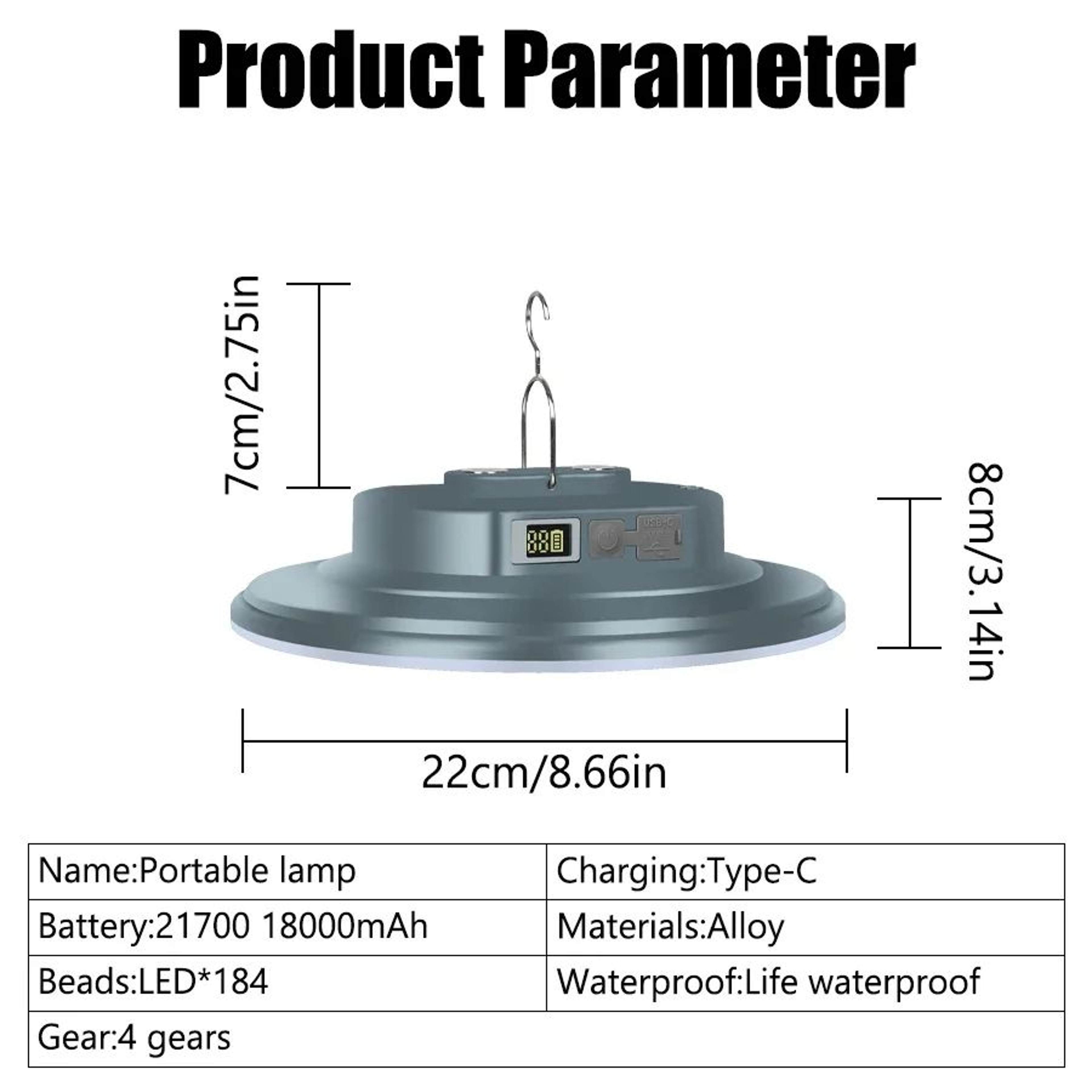 18000mAh Rechargeable LED Camping Lantern And Flashlight 5
