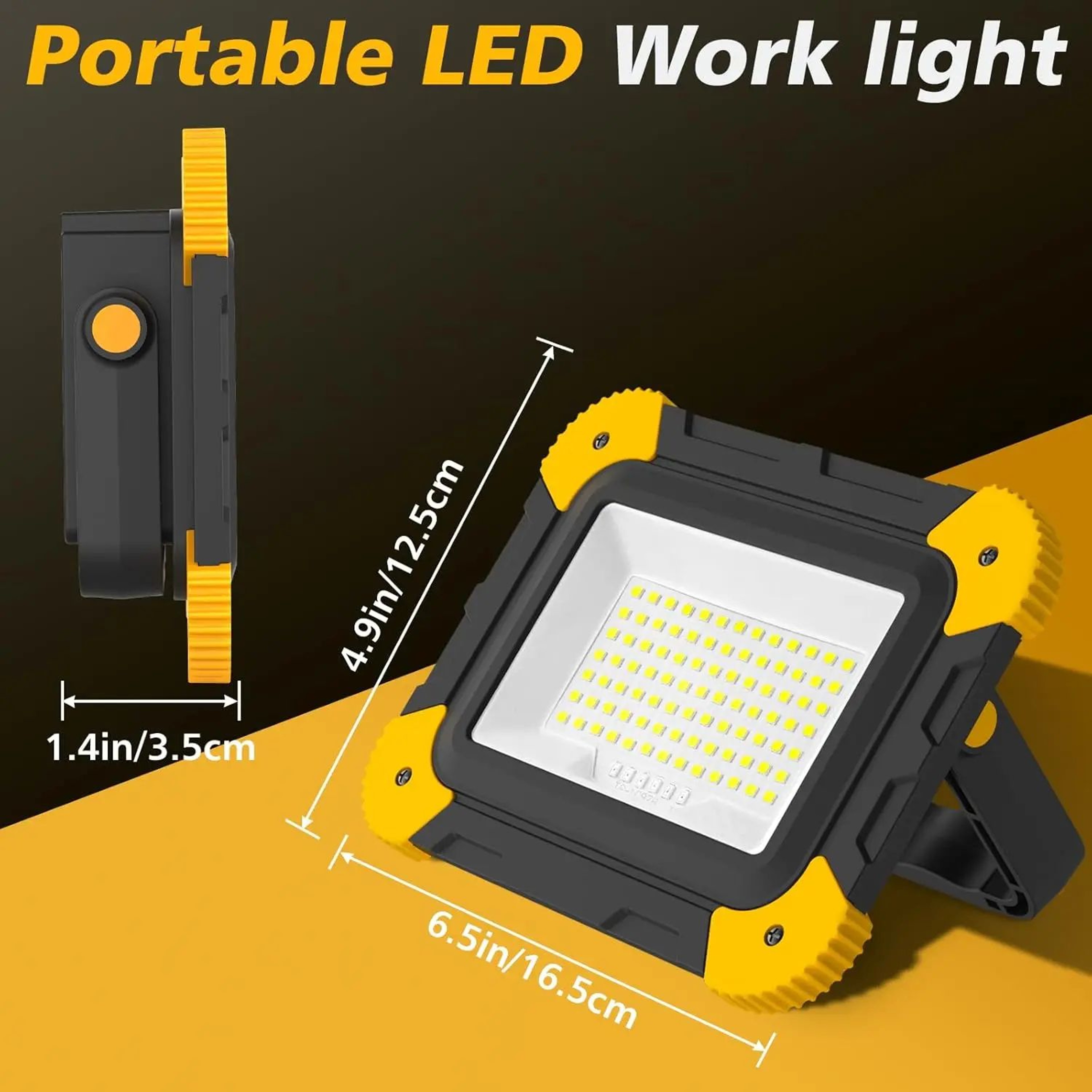 Portable Rechargeable LED Work Spotlight With 5 Lighting Modes 2