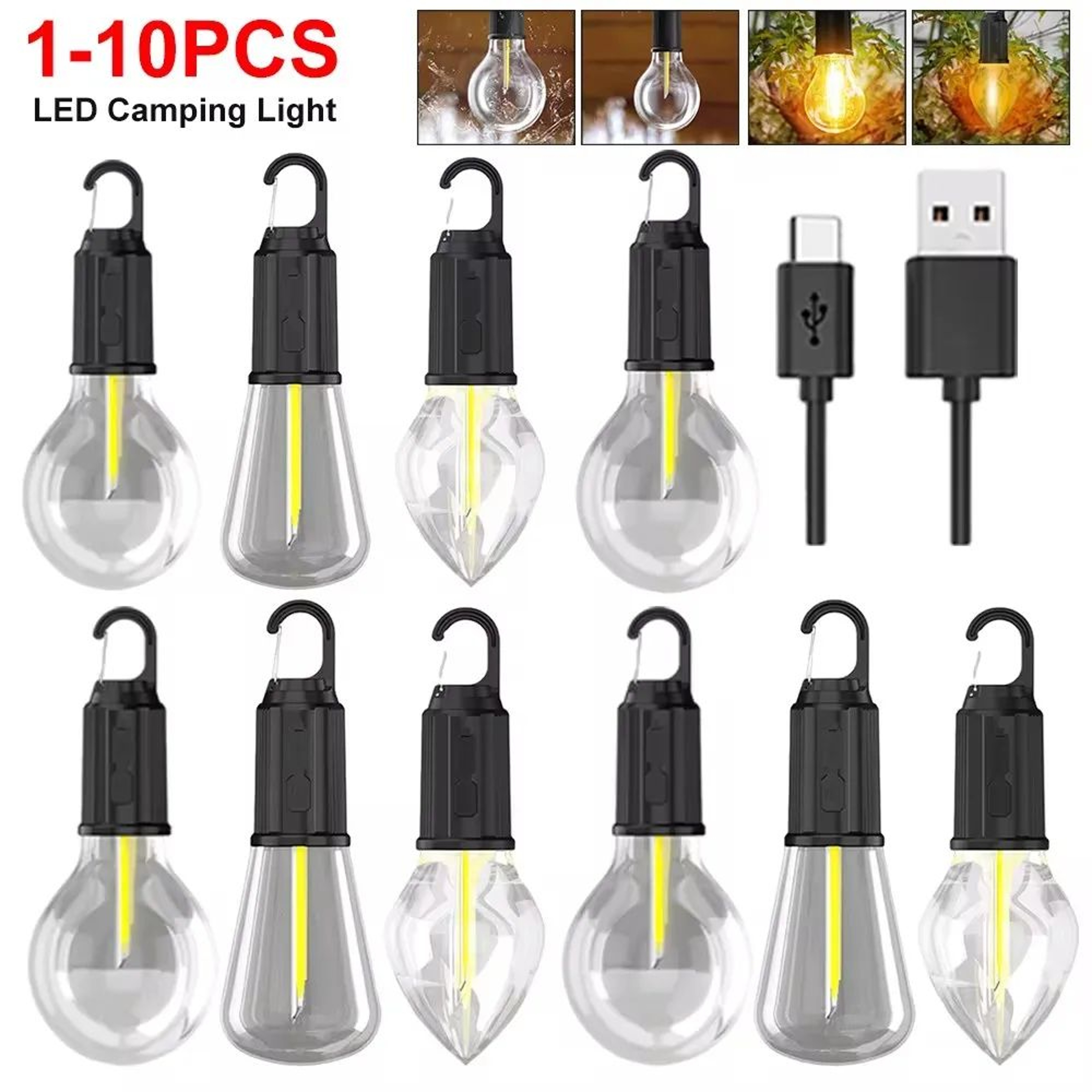 USB Rechargeable Vintage LED Camping Tent Light 0