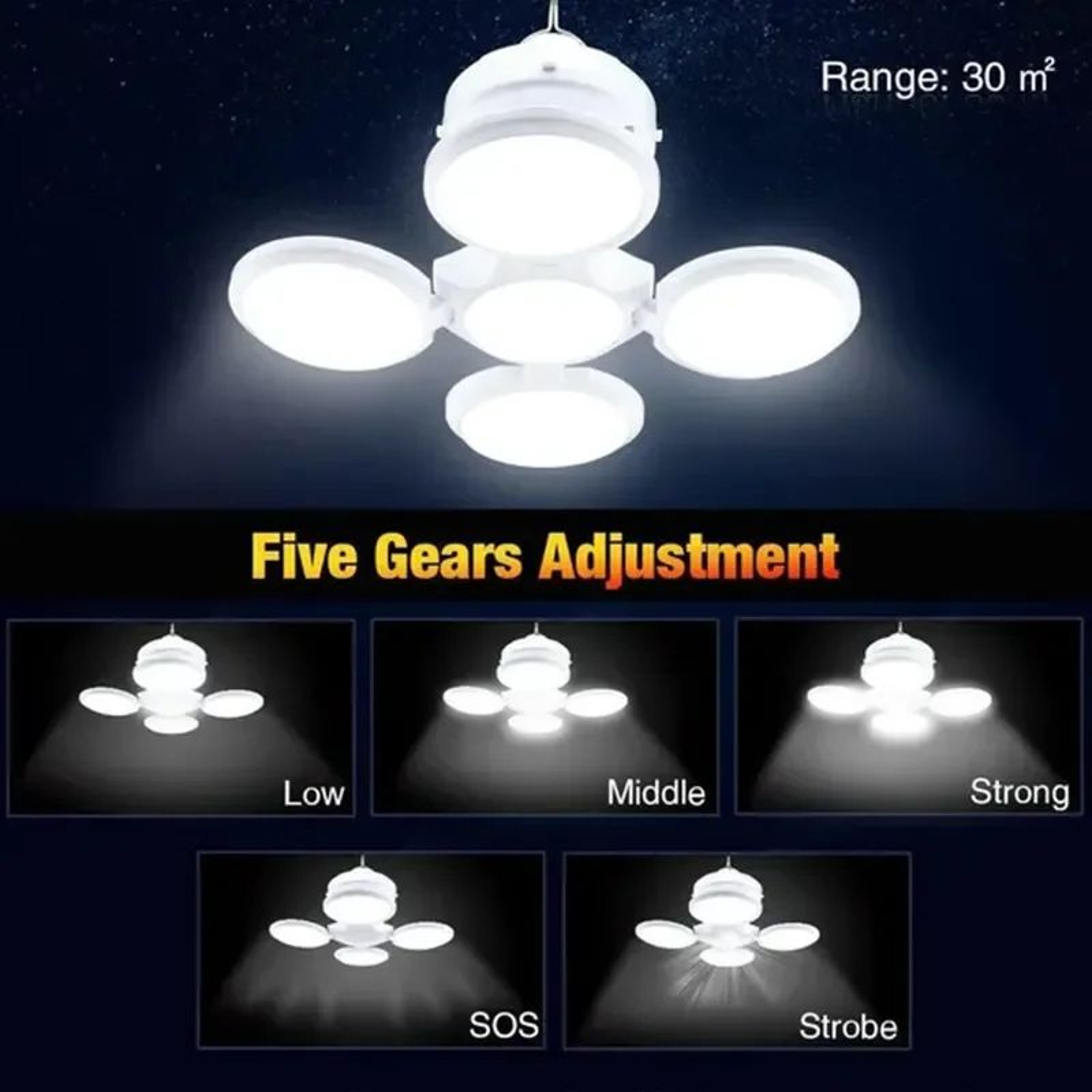 Portable Solar Folding LED Search Light With USB Rechargeable Bulb 1