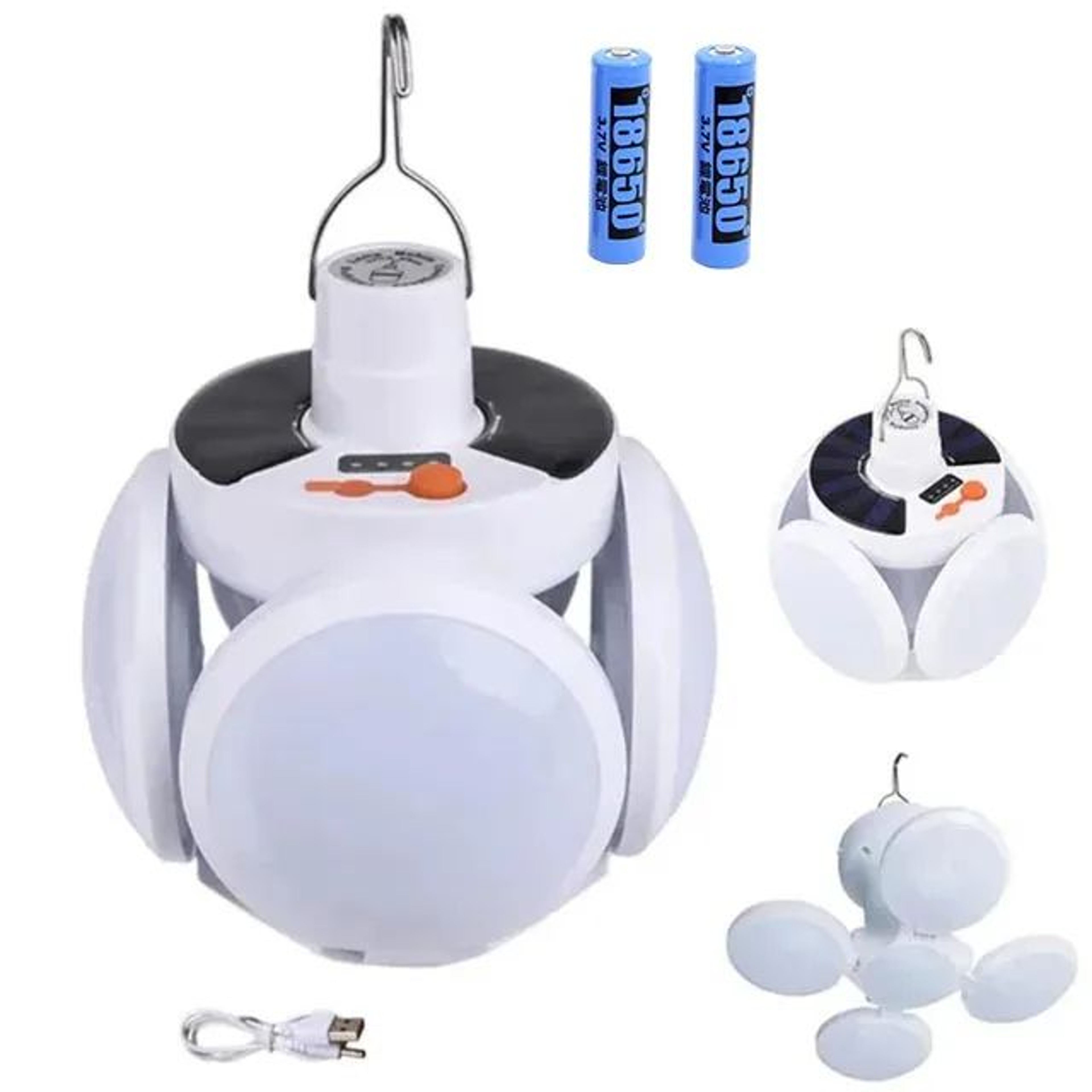 Portable Solar Folding LED Search Light With USB Rechargeable Bulb 15