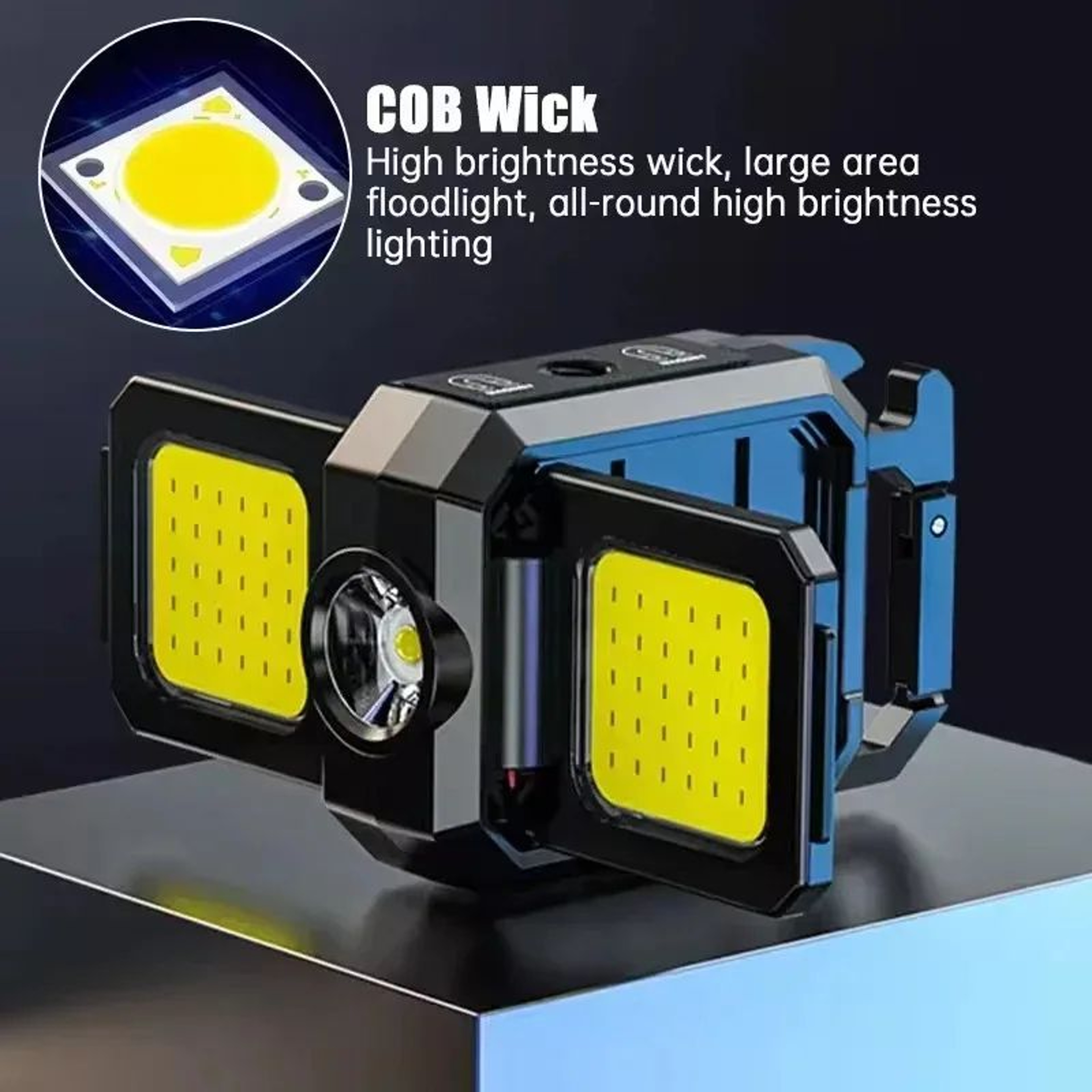 Mini Rechargeable COB Keychain Work Light With Foldable Side Light 4