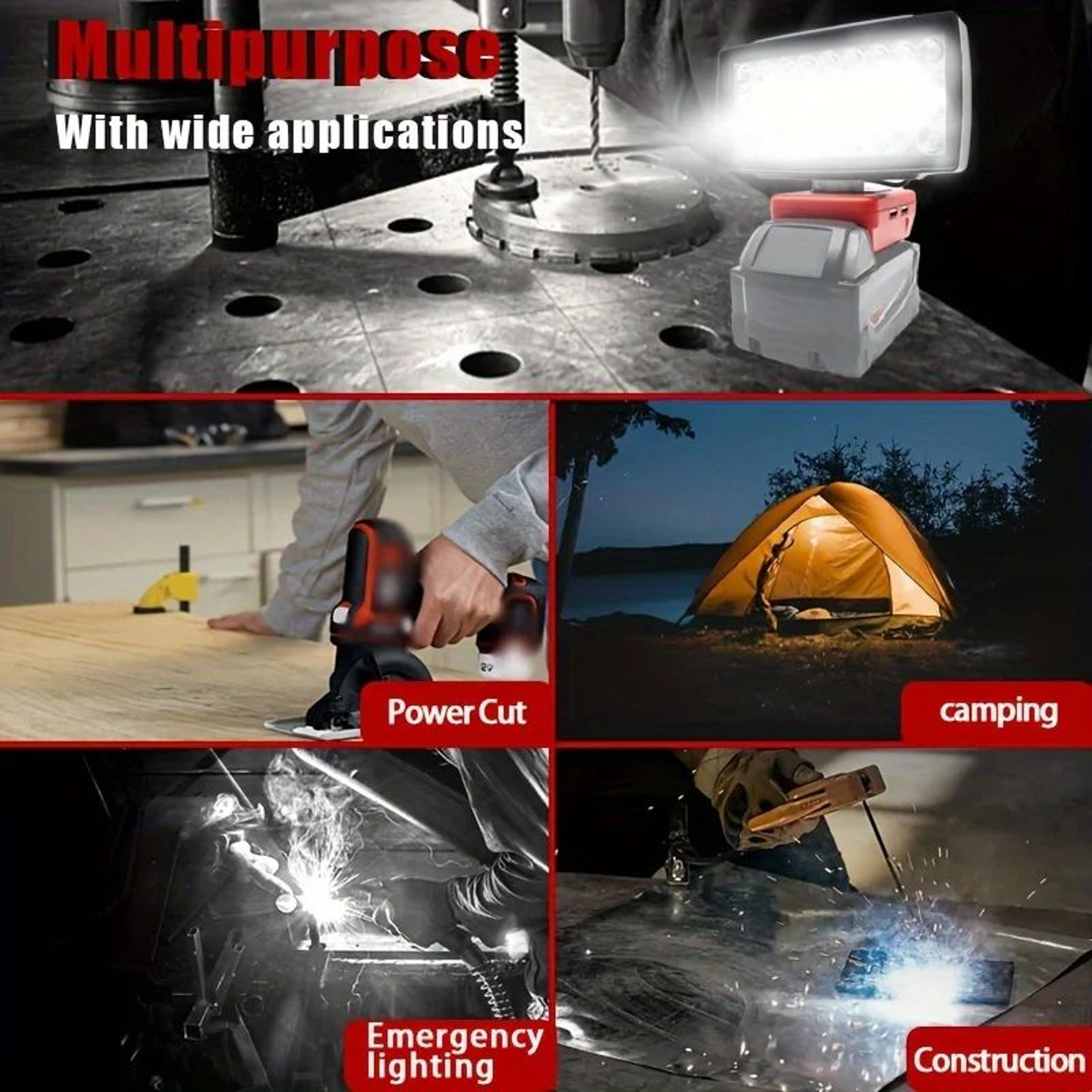 36 LED 2500LM Flood Work Light For Milwaukee M18 Battery 5