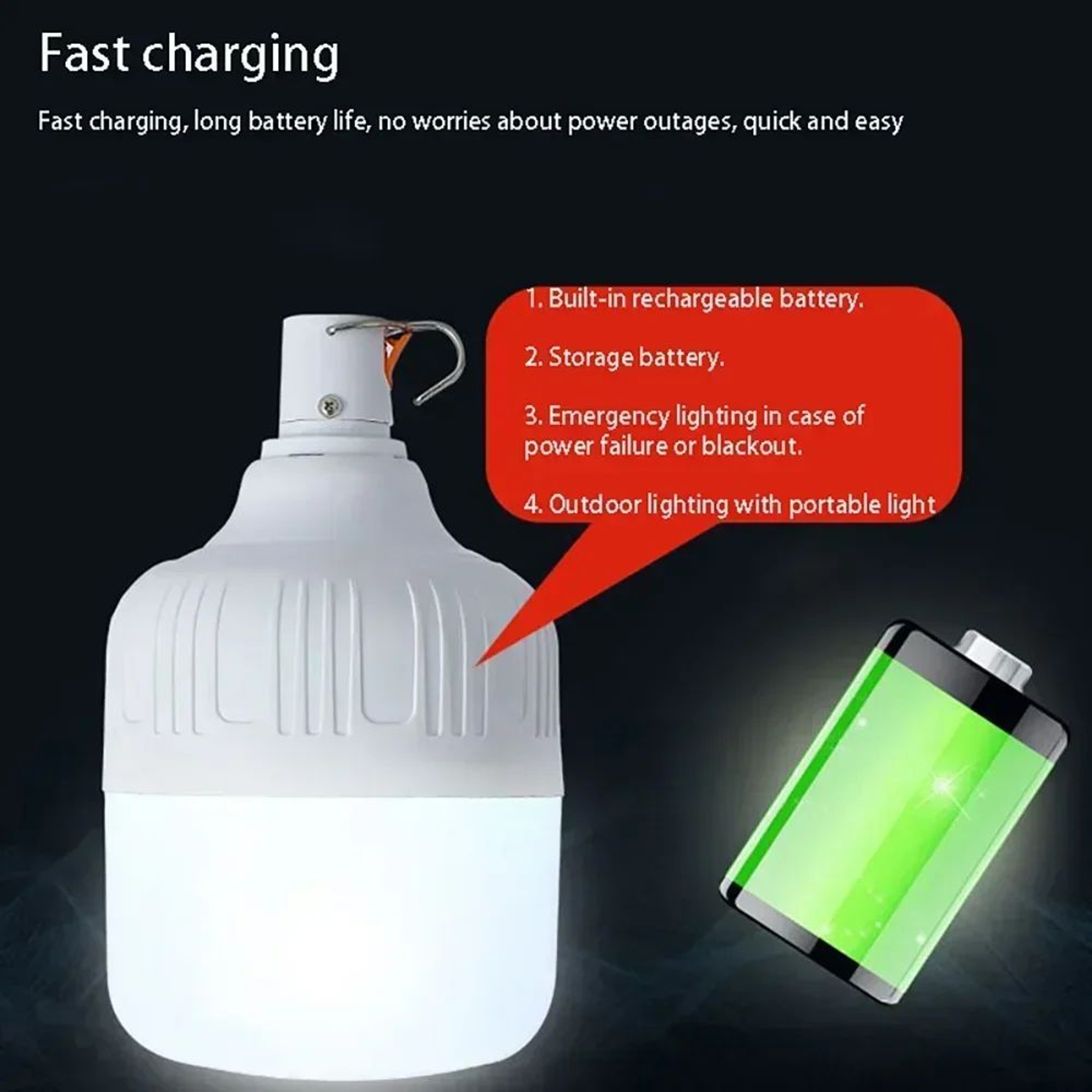 Rechargeable Portable LED Emergency Camping Bulb 19