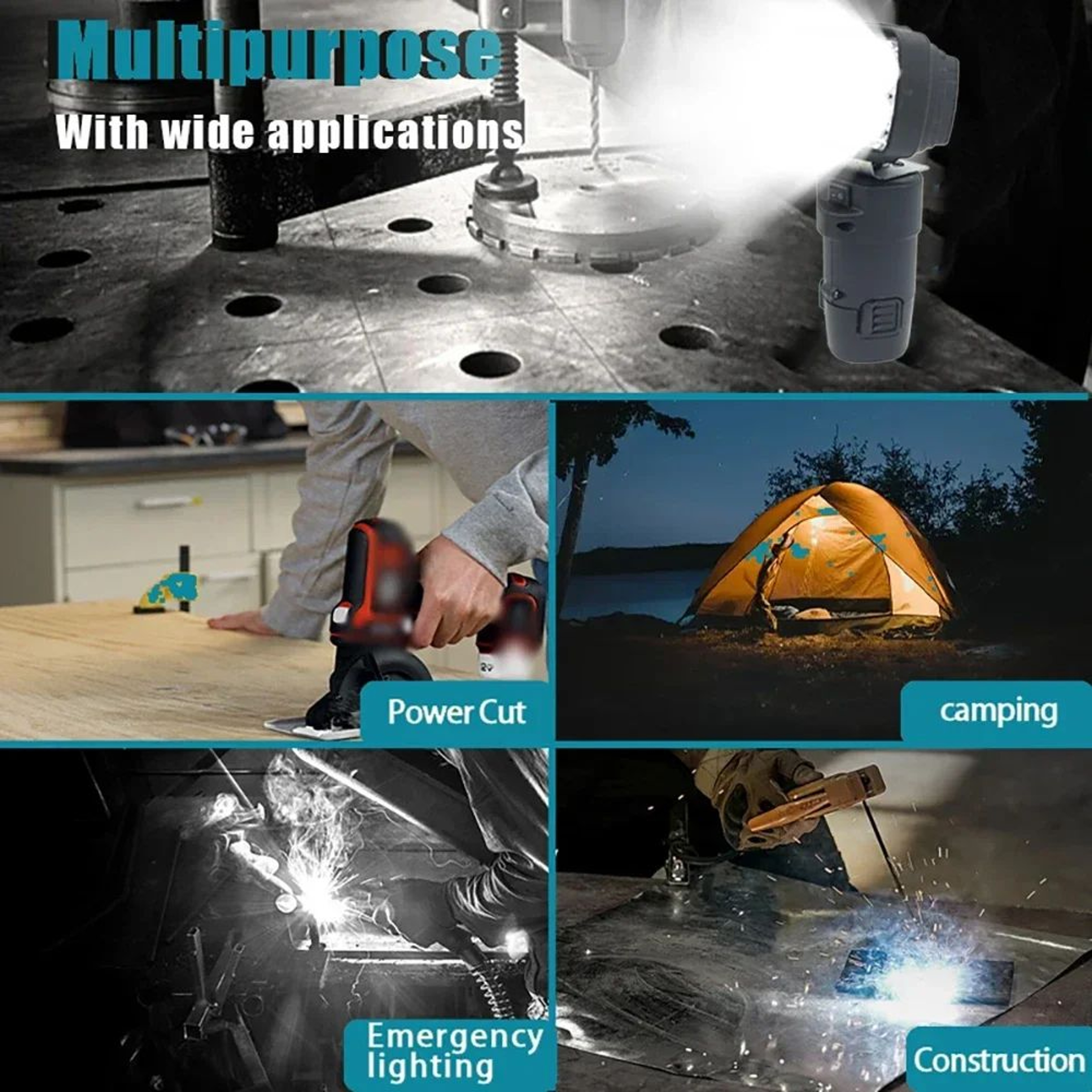 Cordless LED Work Light For 10V And 12V Tool Batteries 5