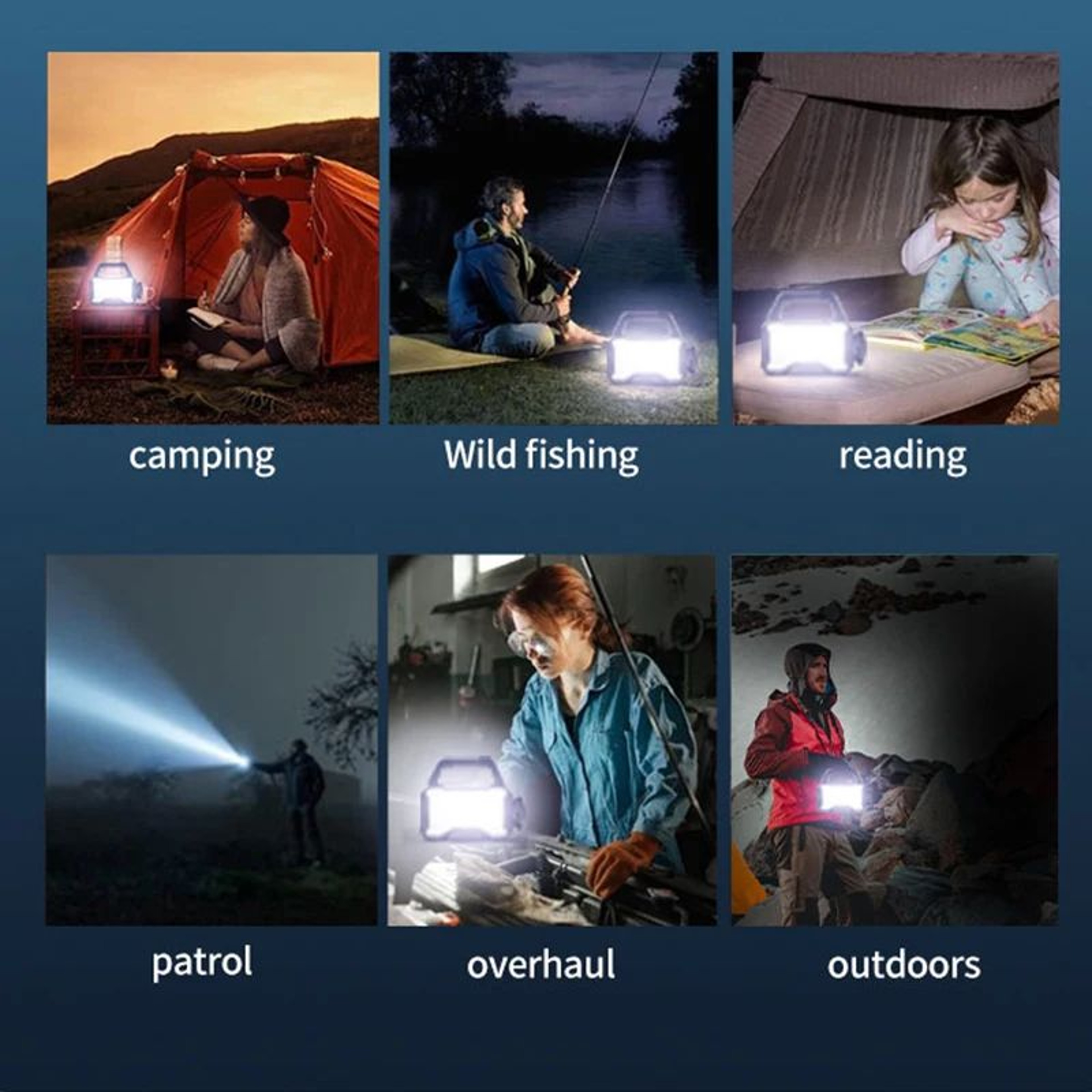 Portable Solar Rechargeable Searchlight With COB Side Light And Power Bank 5