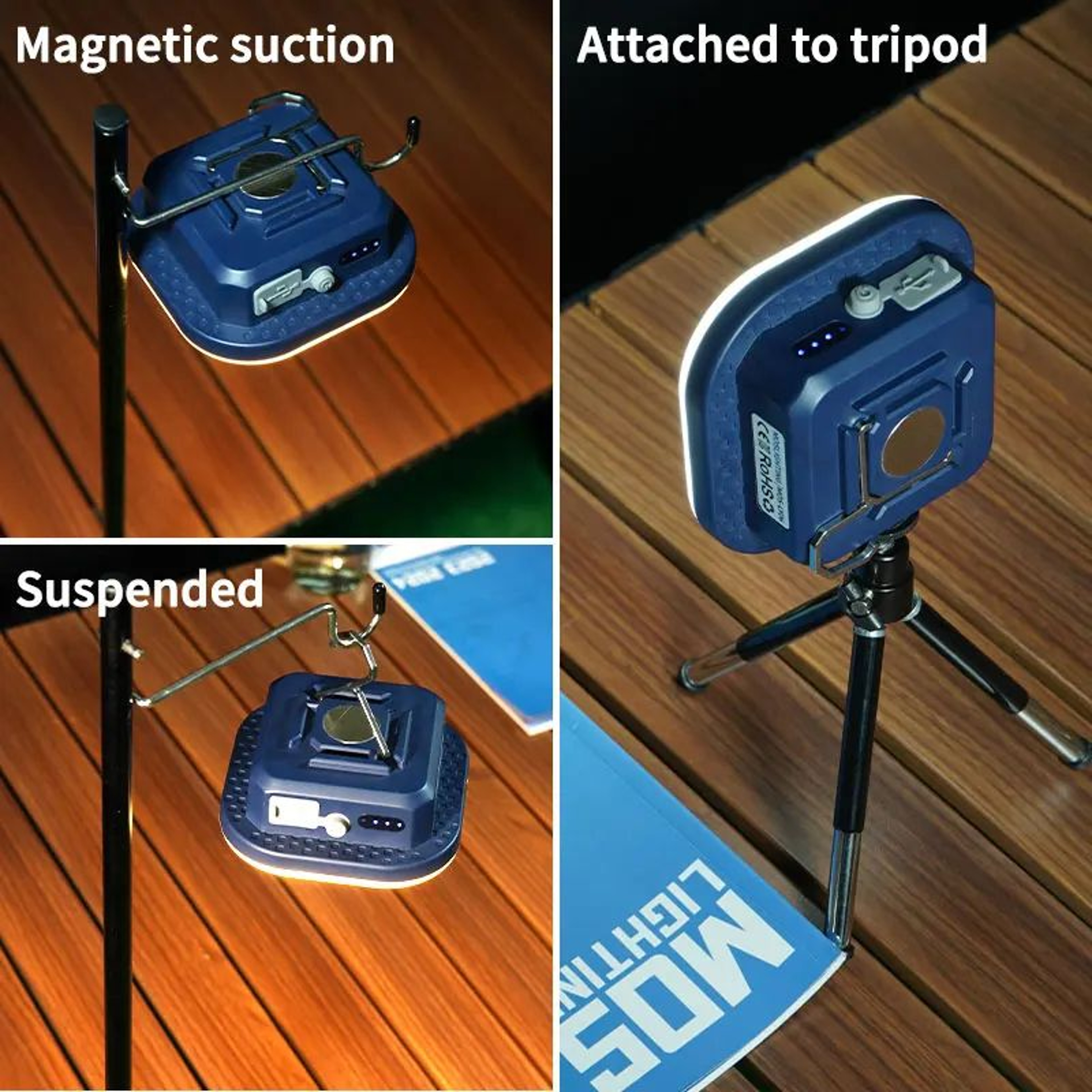 MOSLIGHTING Rechargeable LED Camping Lantern And Hanging Tent Light 2