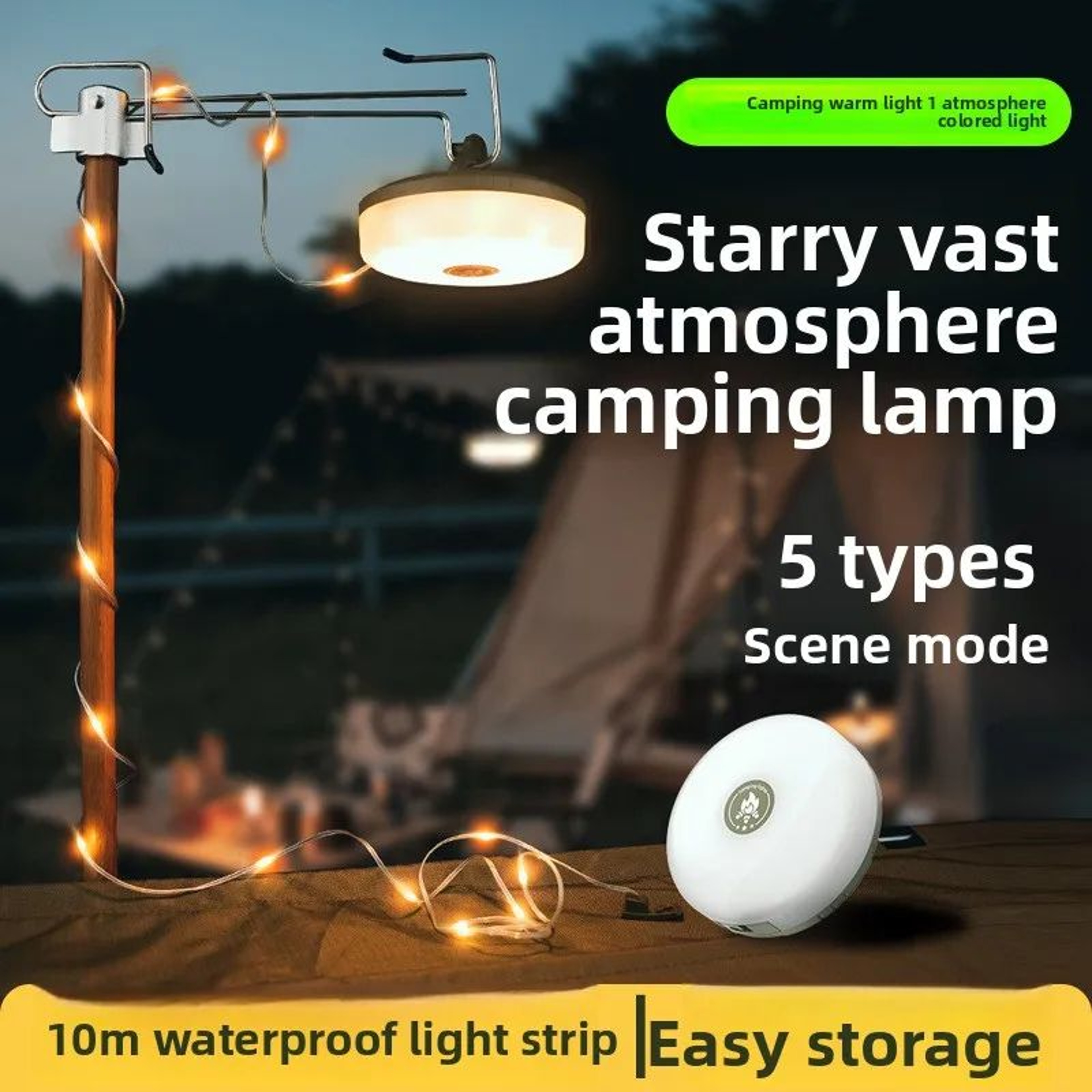Rollable Retractable LED Camping Garland String Light 2