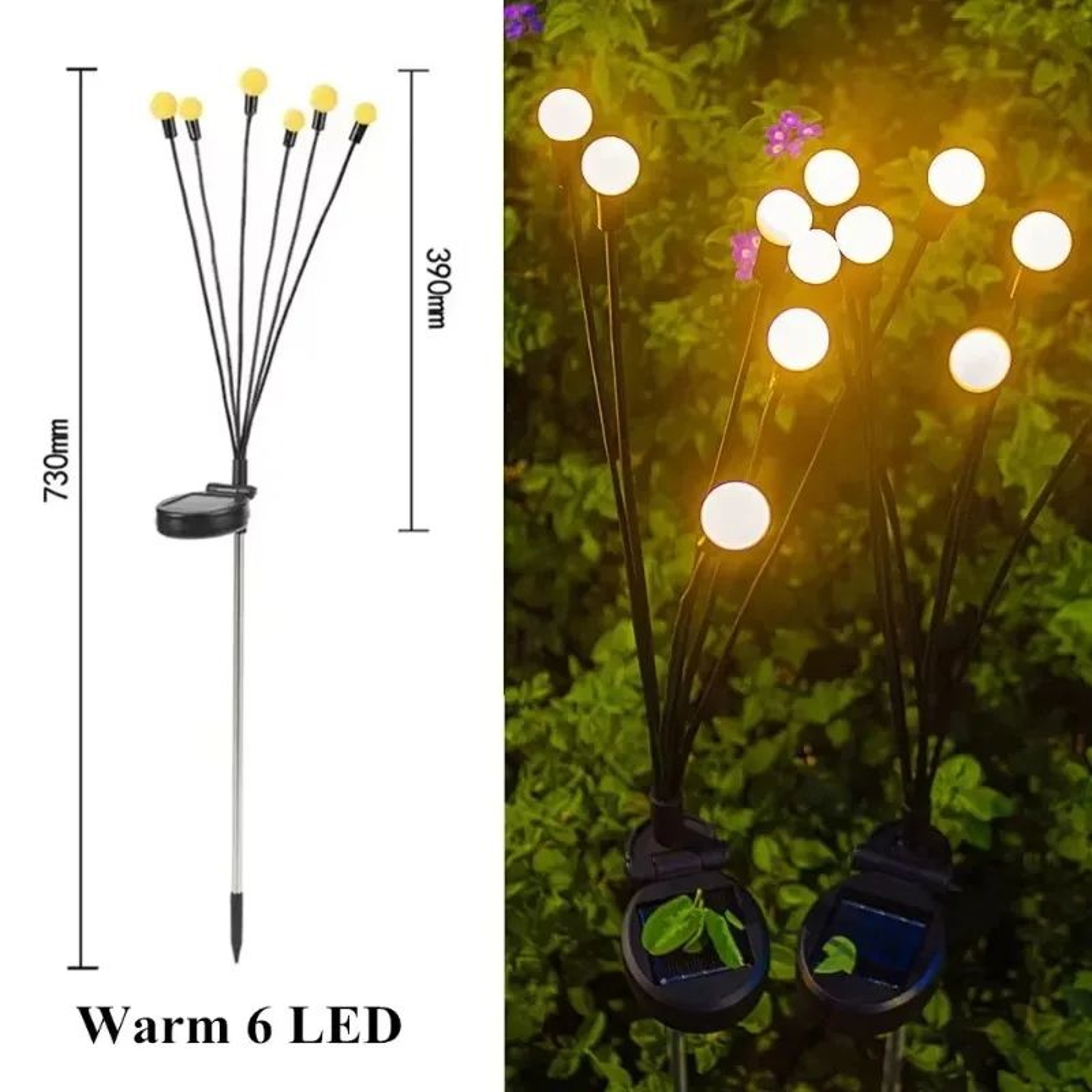 Solar Wind Swaying Firefly Garden Lights For Lawn And Landscape 10
