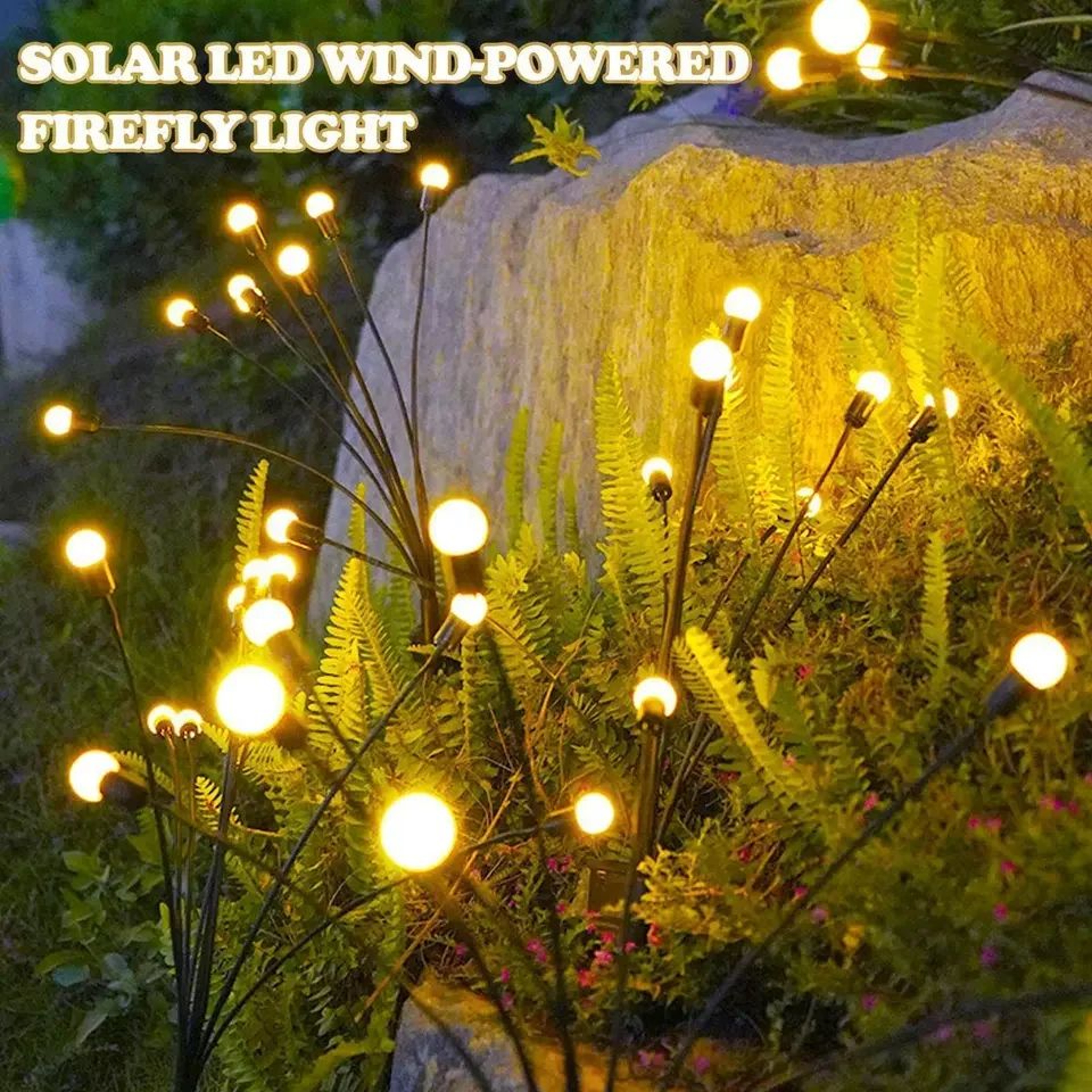 10 LED Solar Swaying Firefly Garden Light For Outdoor Decor 3