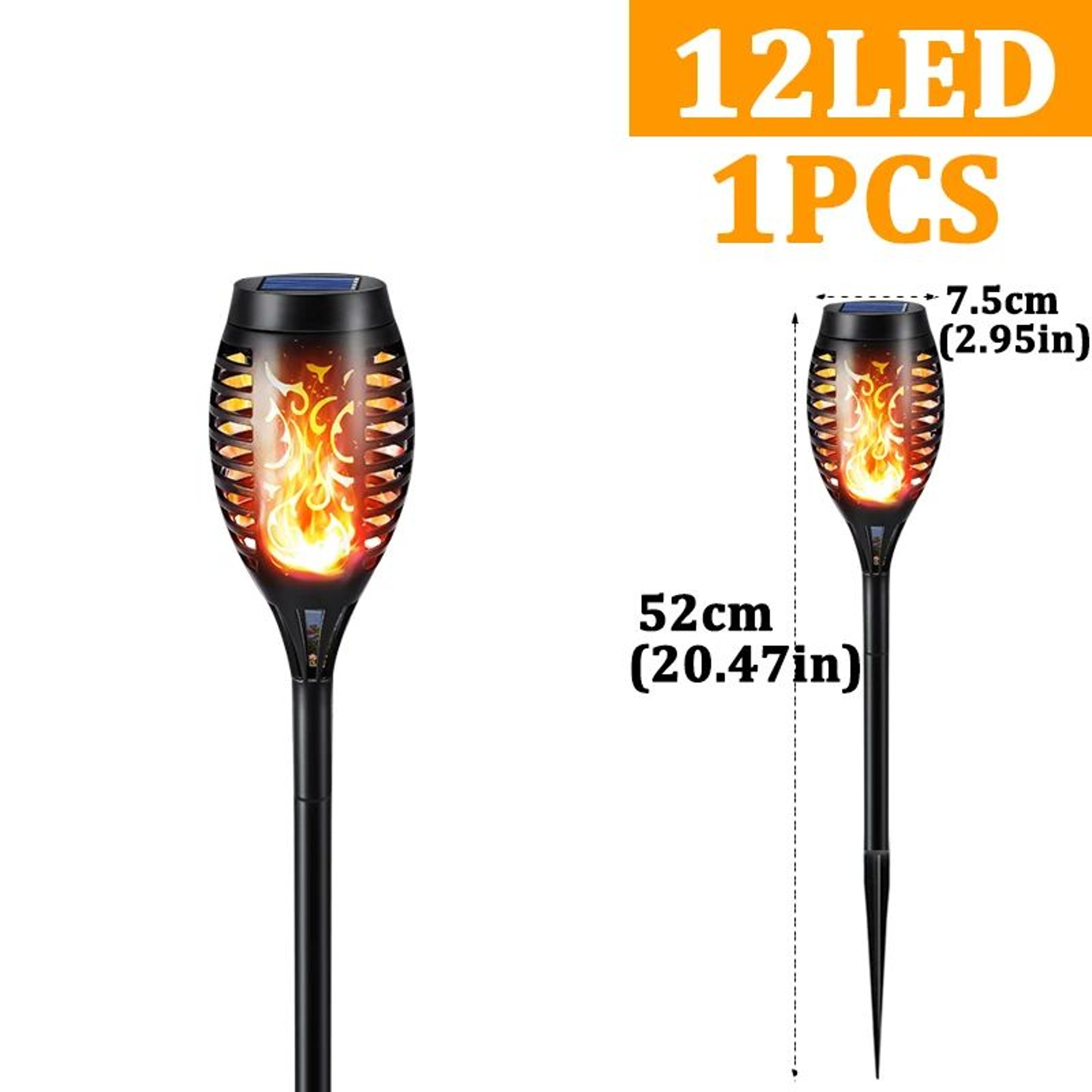 96 LED Solar Flickering Flame Torch Garden Light 7