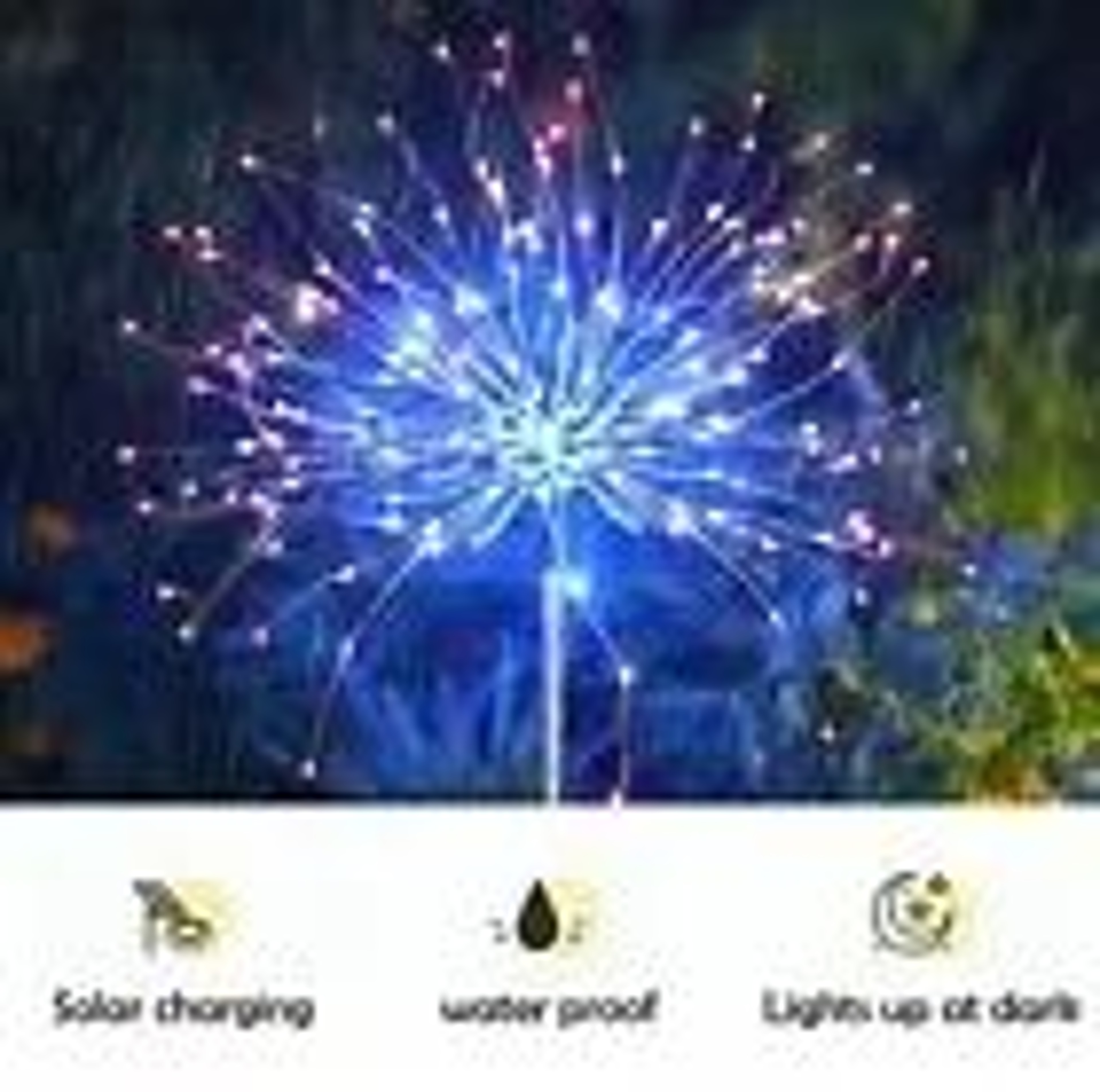 LED Solar Firework Stake Lights For Outdoor Garden 1