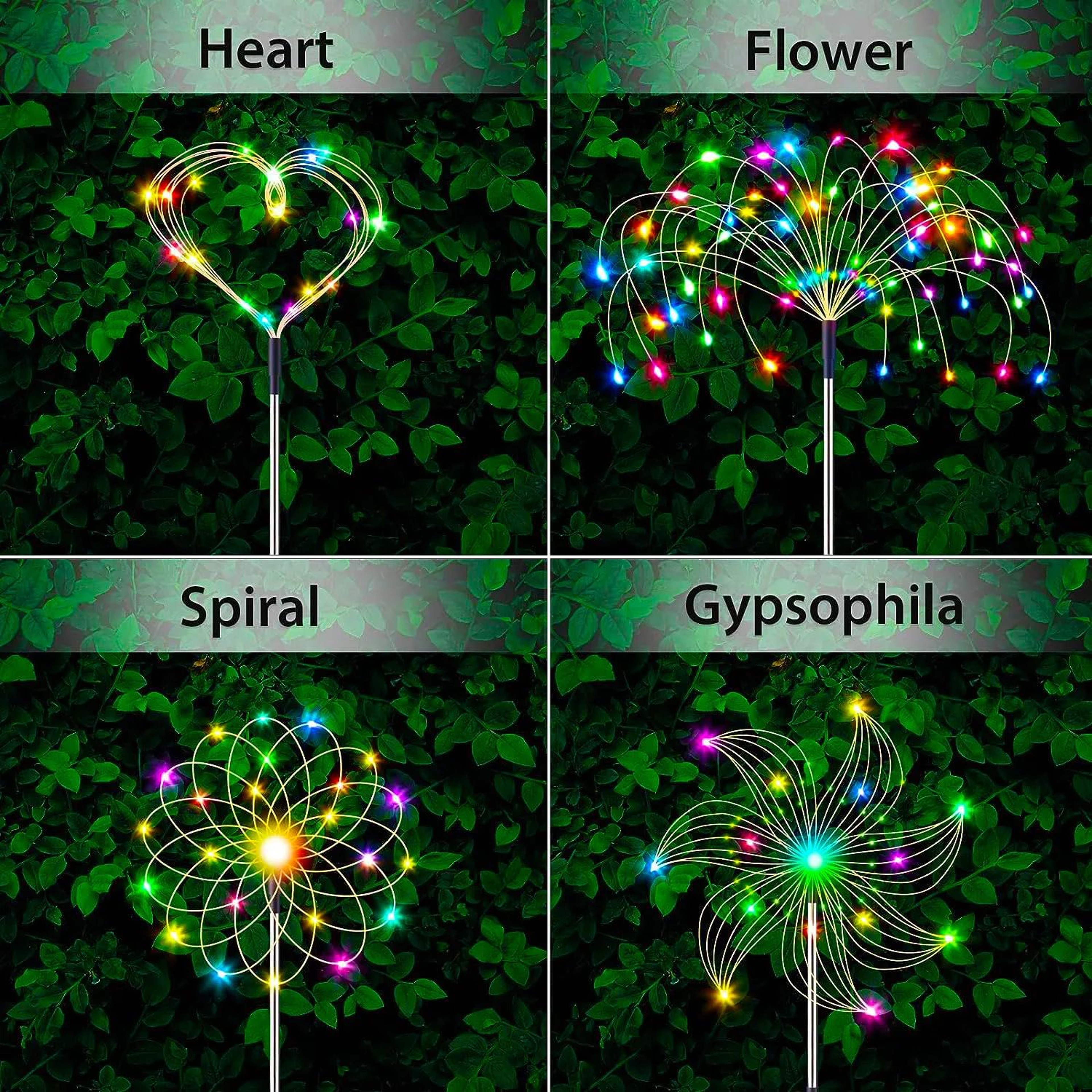 4 Piece Solar Firework Garden Lights With 8 Modes 1