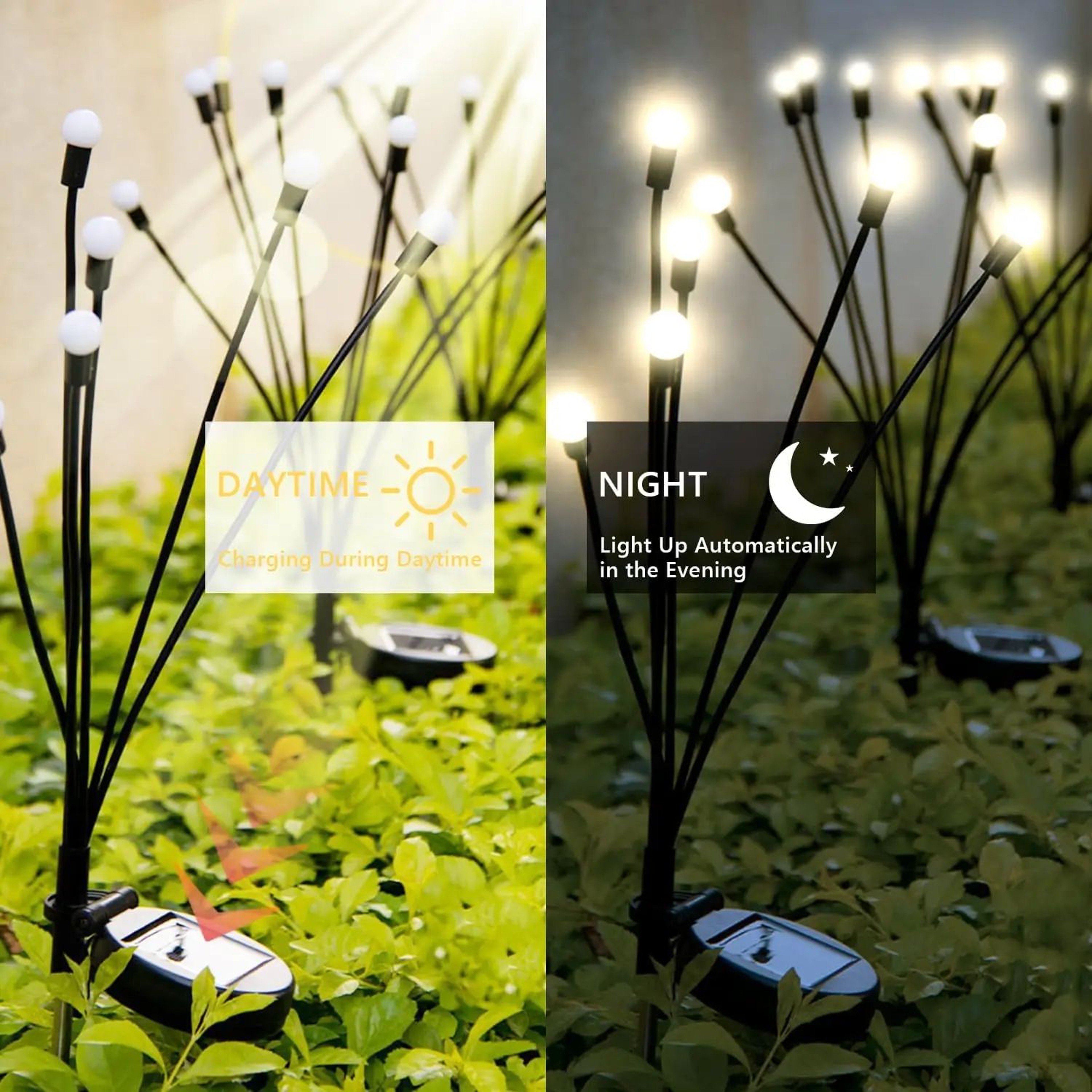 10 LED Solar Firefly Swaying Garden Lights 1