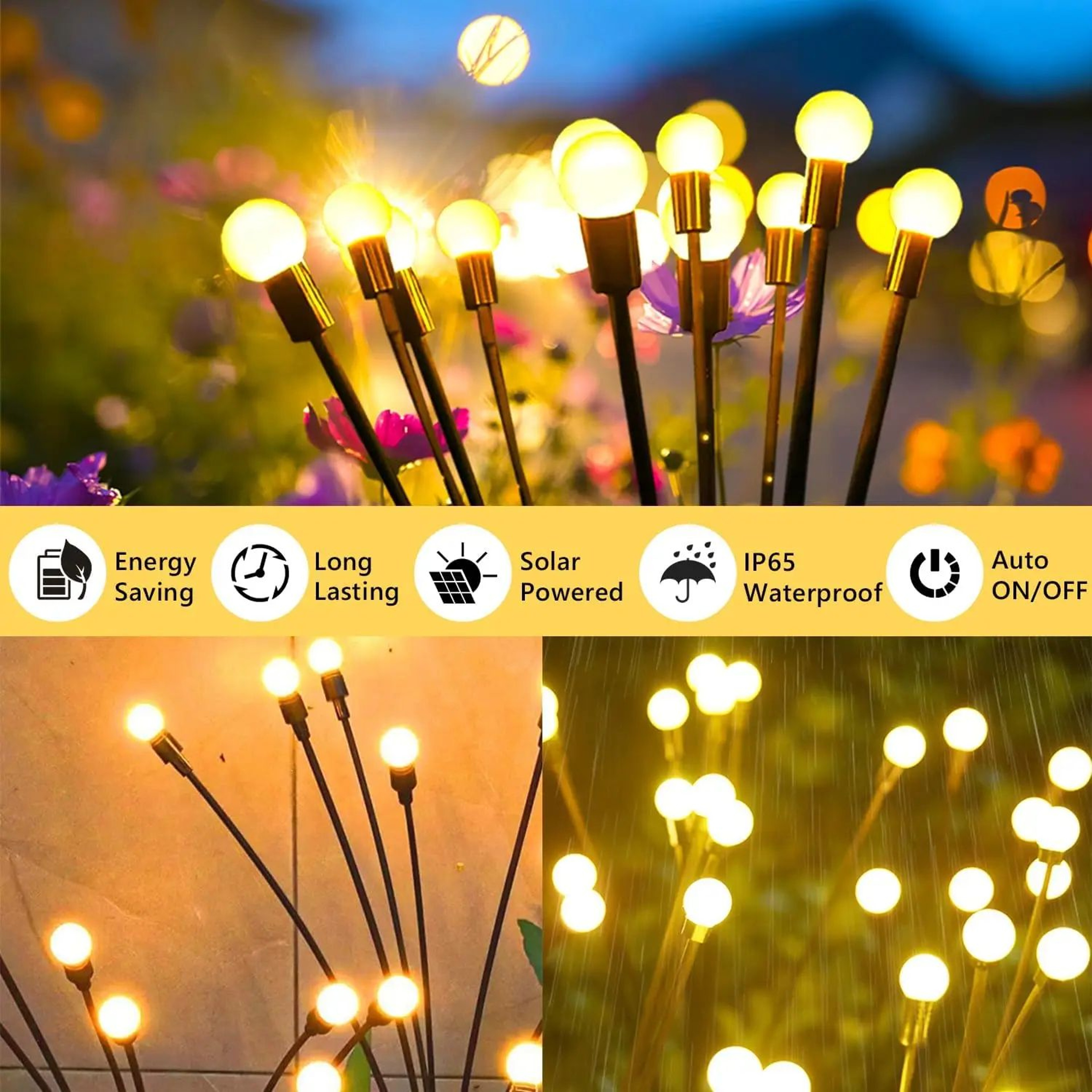 10 LED Solar Firefly Swaying Garden Lights 2