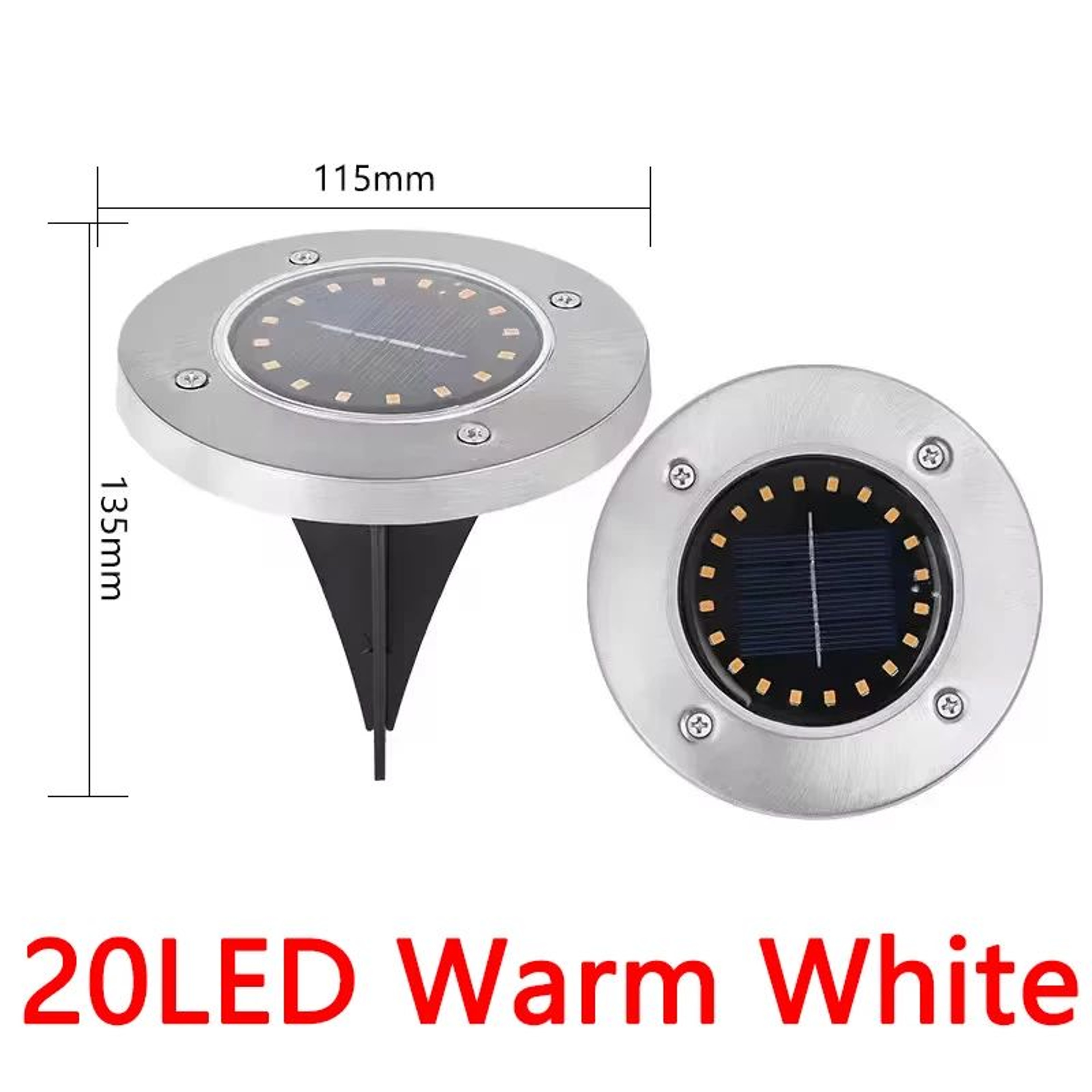 8 20 LED Solar Disk Ground Lights For Garden Lawn 6