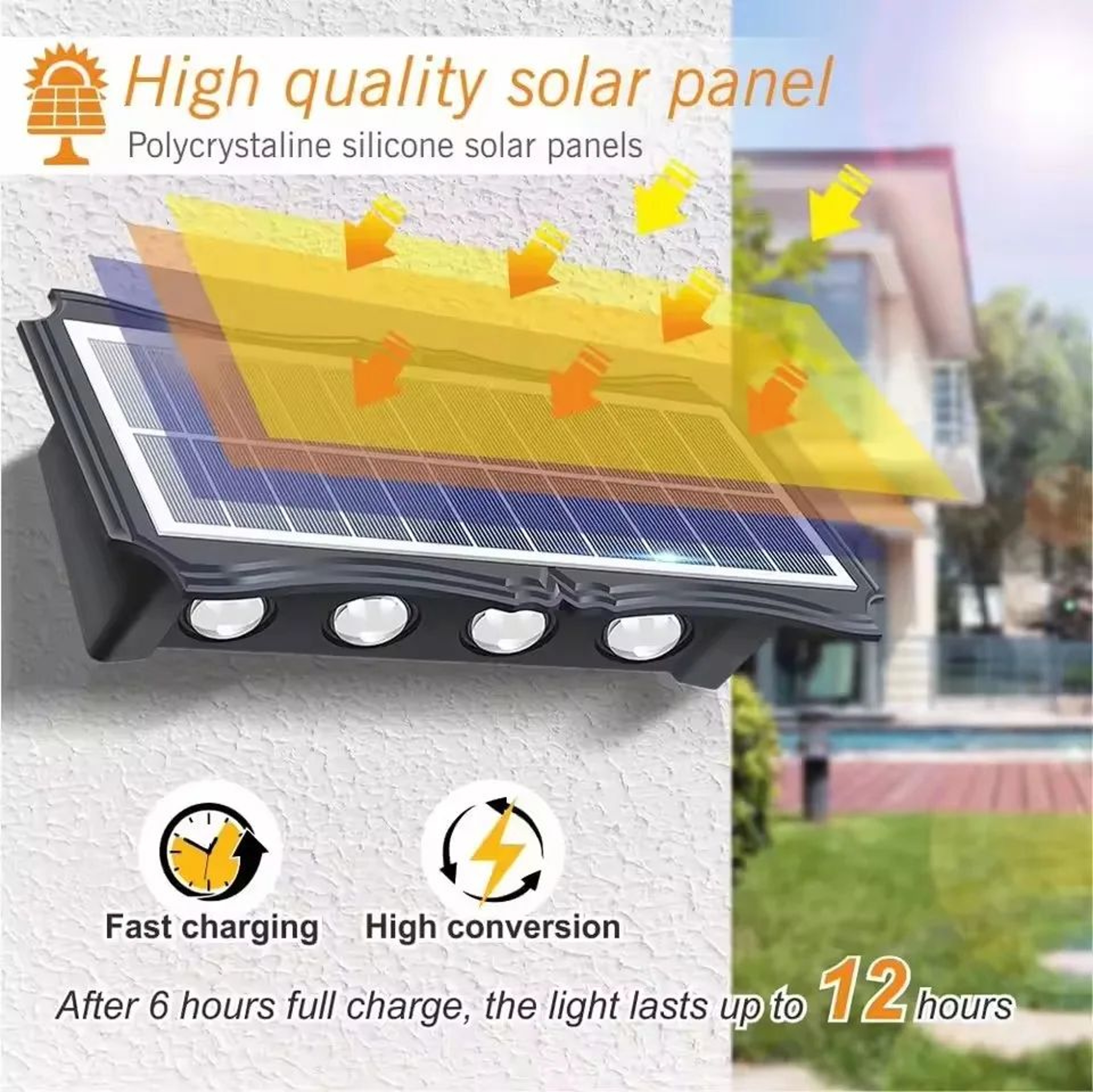 Solar Up And Down LED Outdoor Wall Light 3