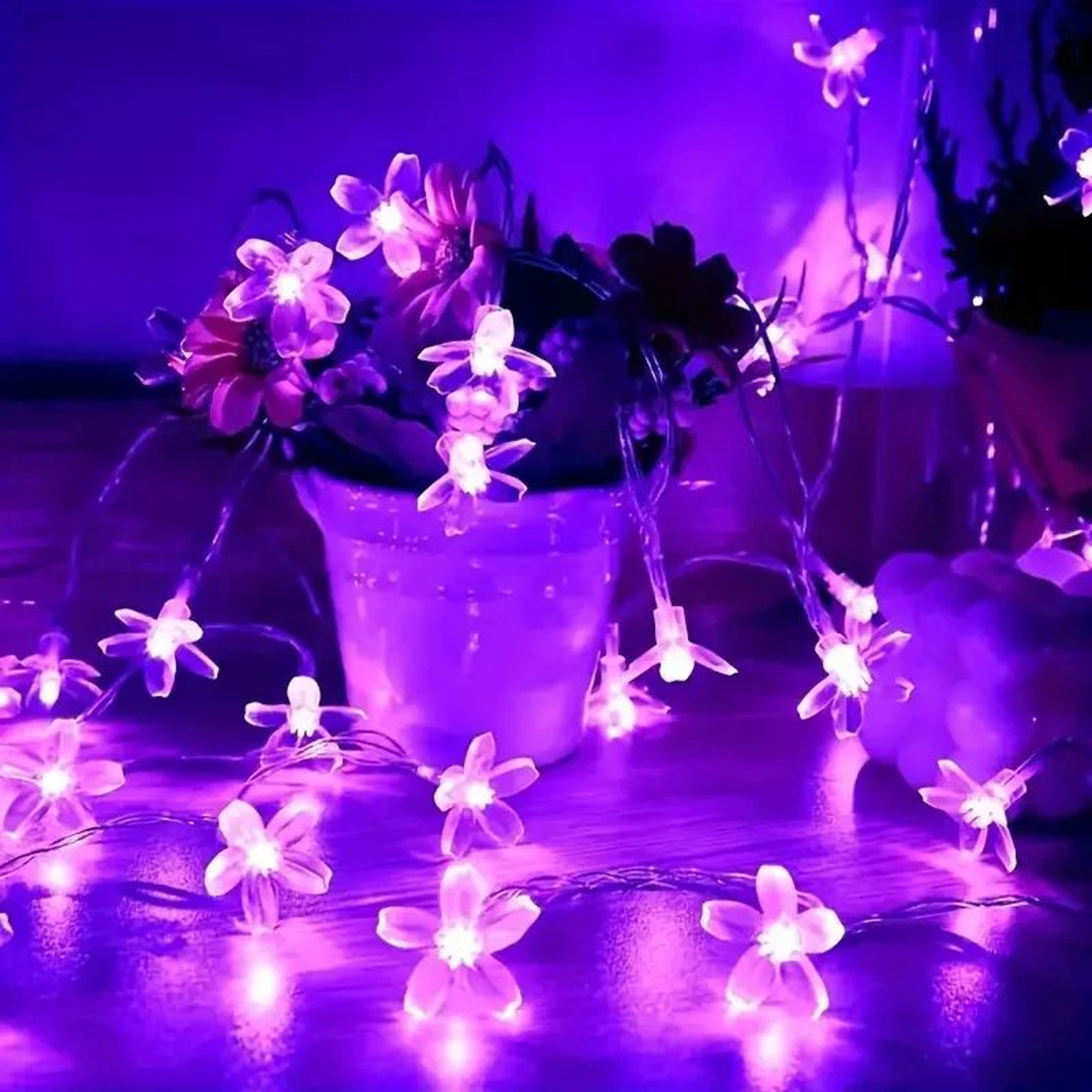 Solar Cherry Blossom Outdoor Garden String Lights 3
