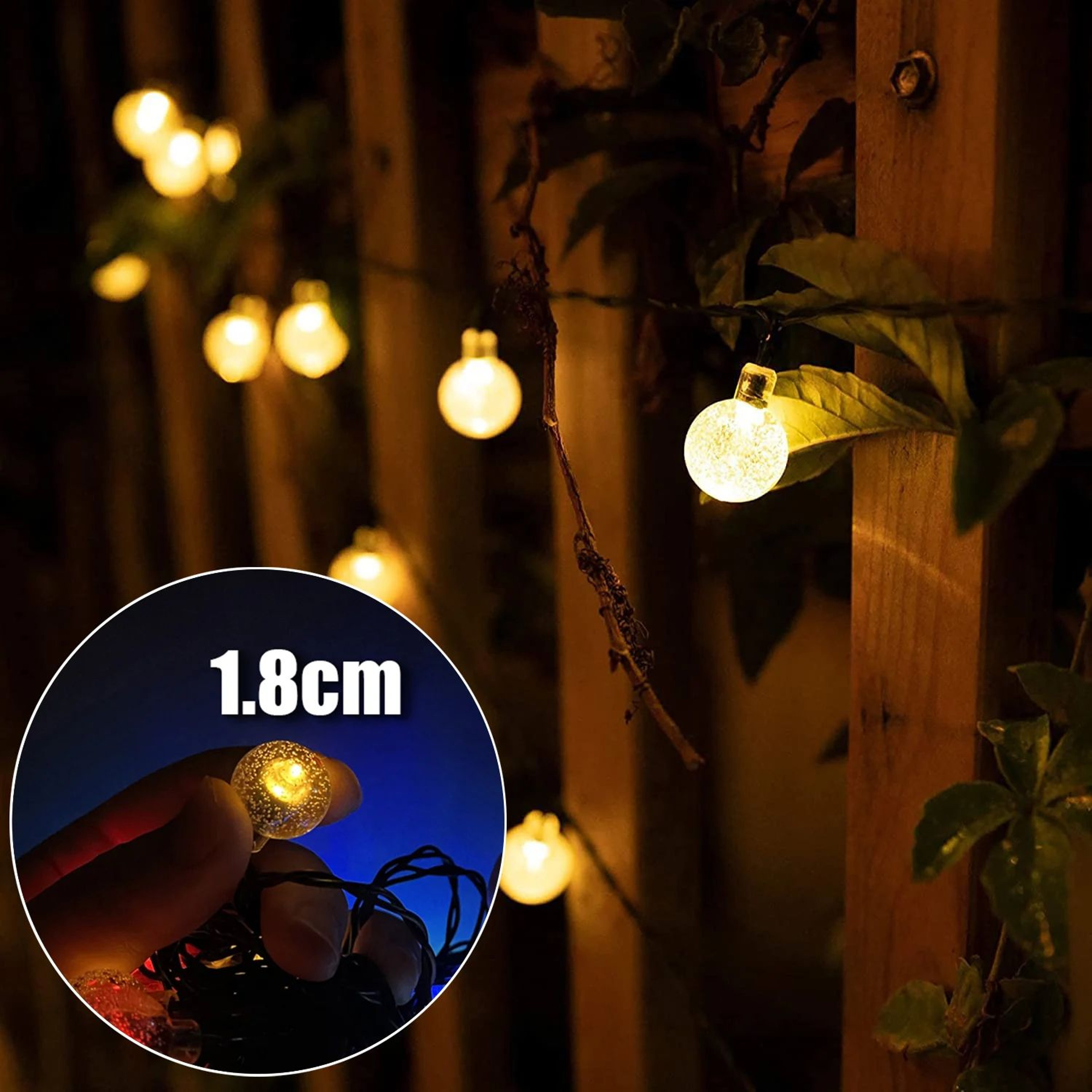 200 LED Solar Crystal Ball Fairy String Lights 3