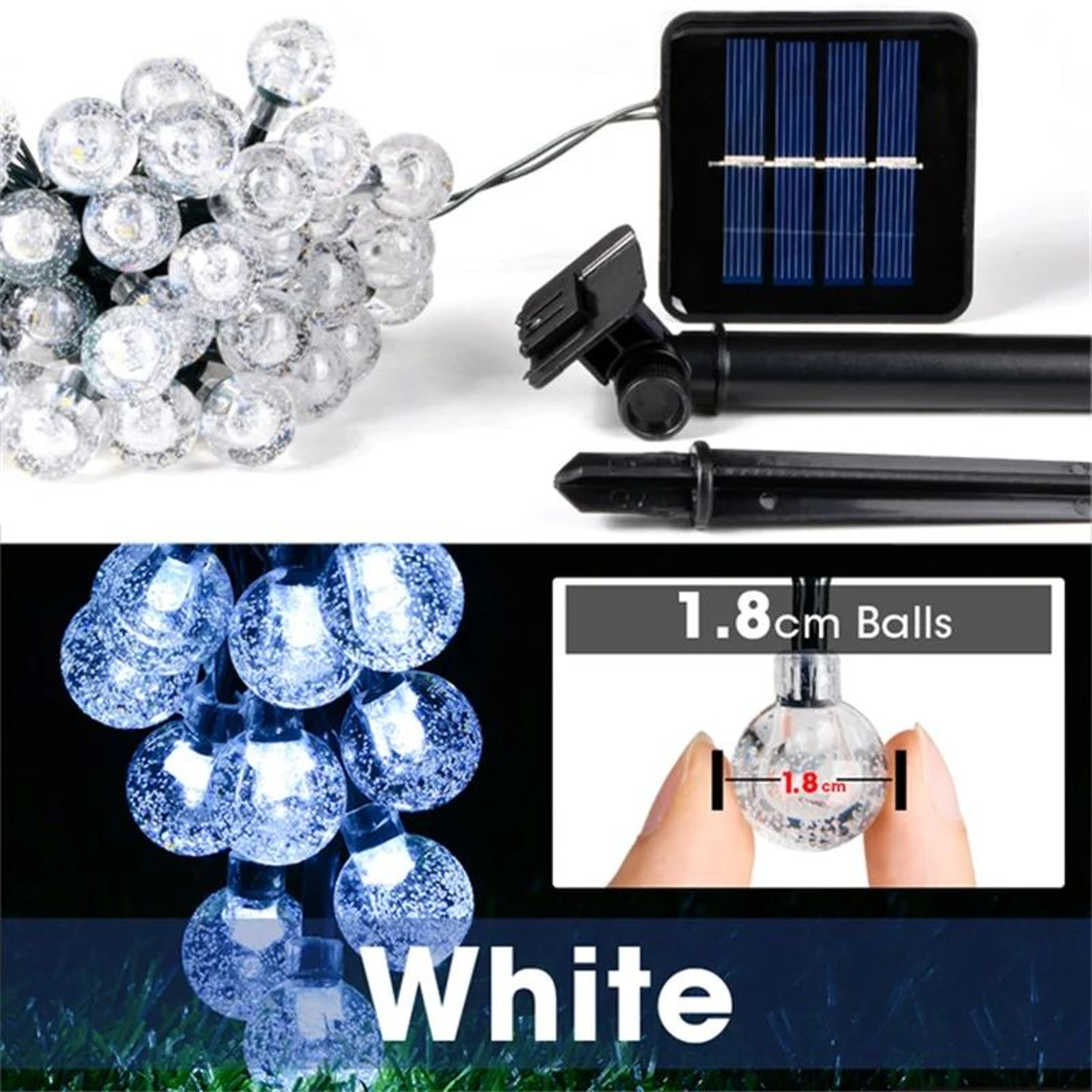 200 LED Solar Crystal Ball Fairy String Lights 9