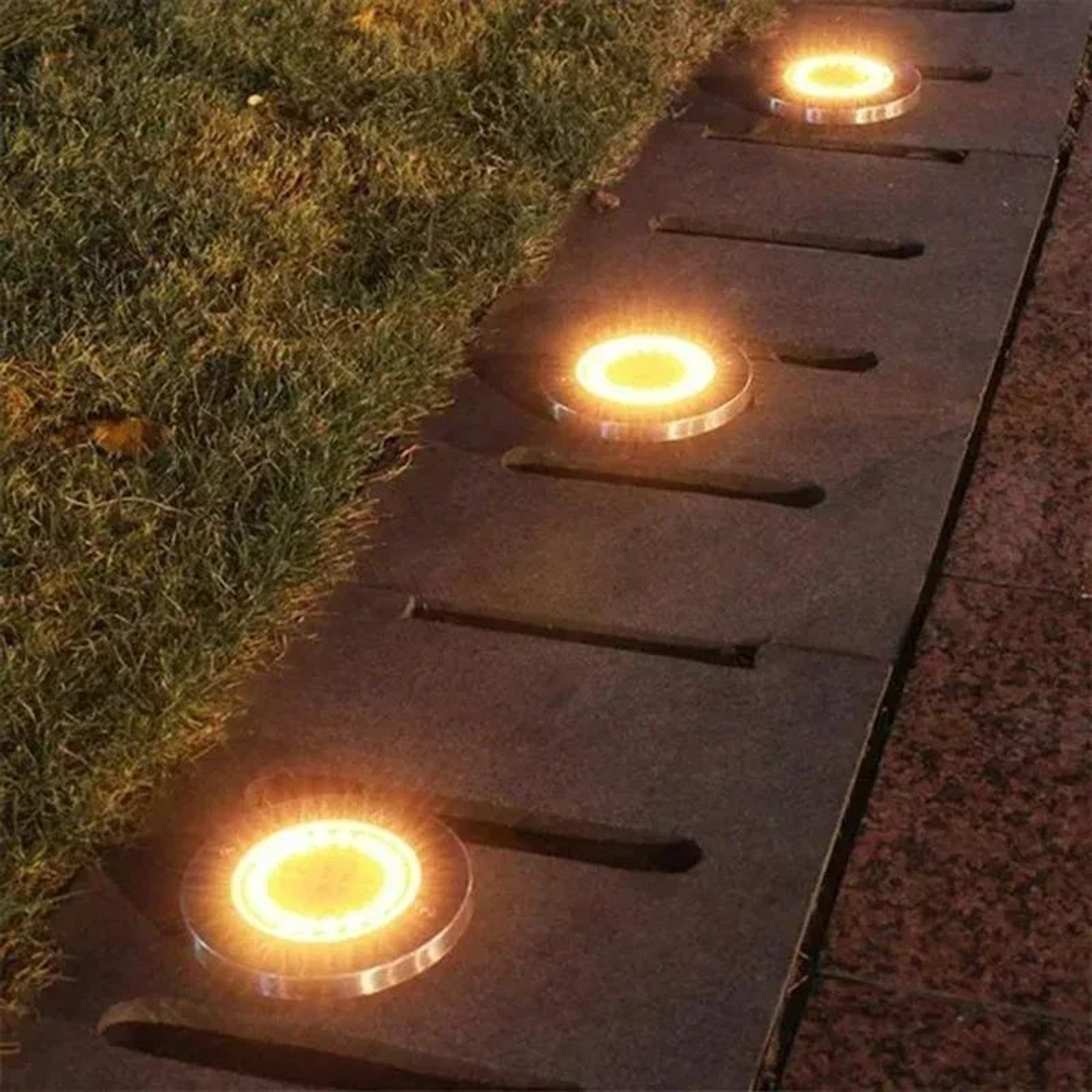 Solar Disk Underground Garden Lawn Lights 4