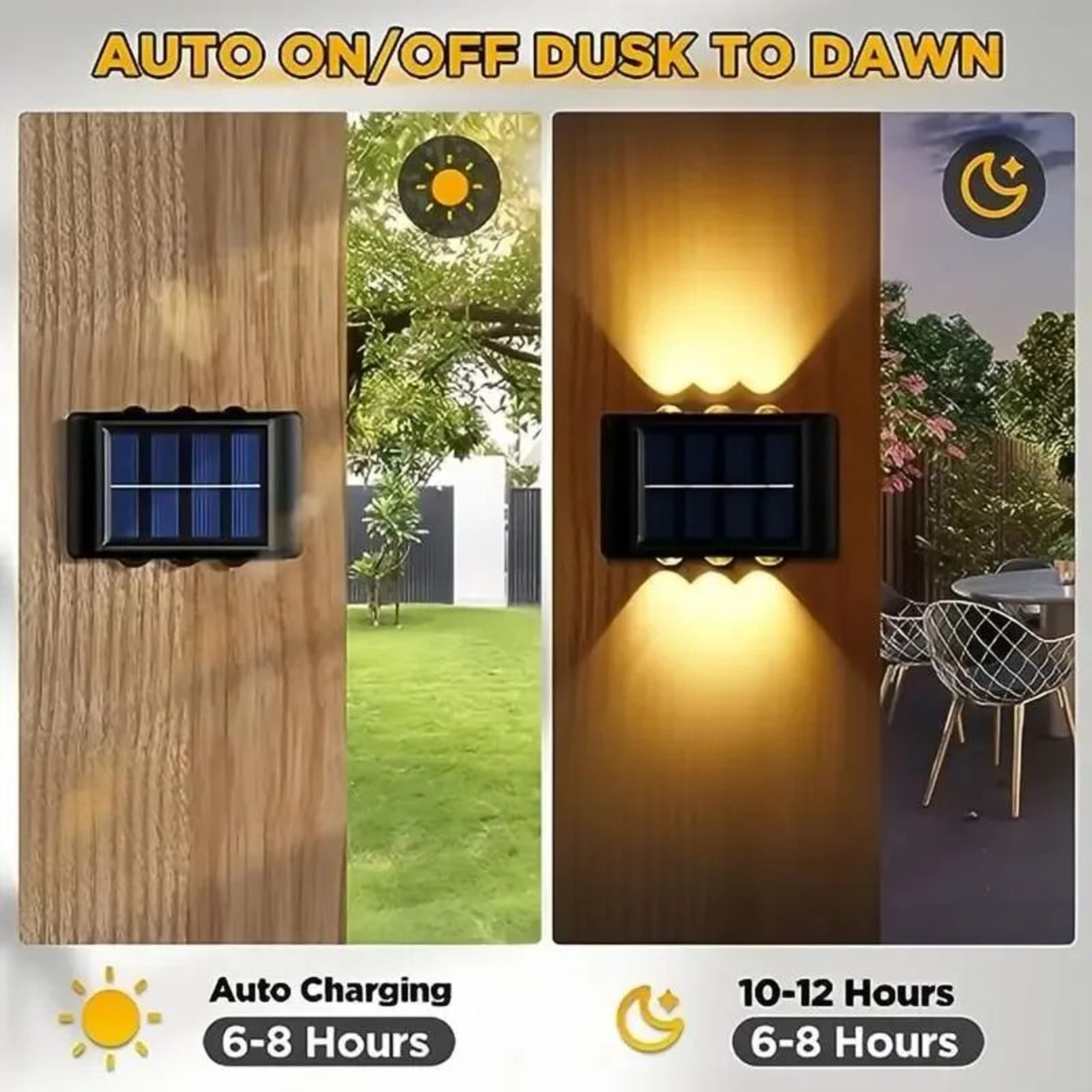 Solar LED Up And Down Outdoor Wall Lights 4