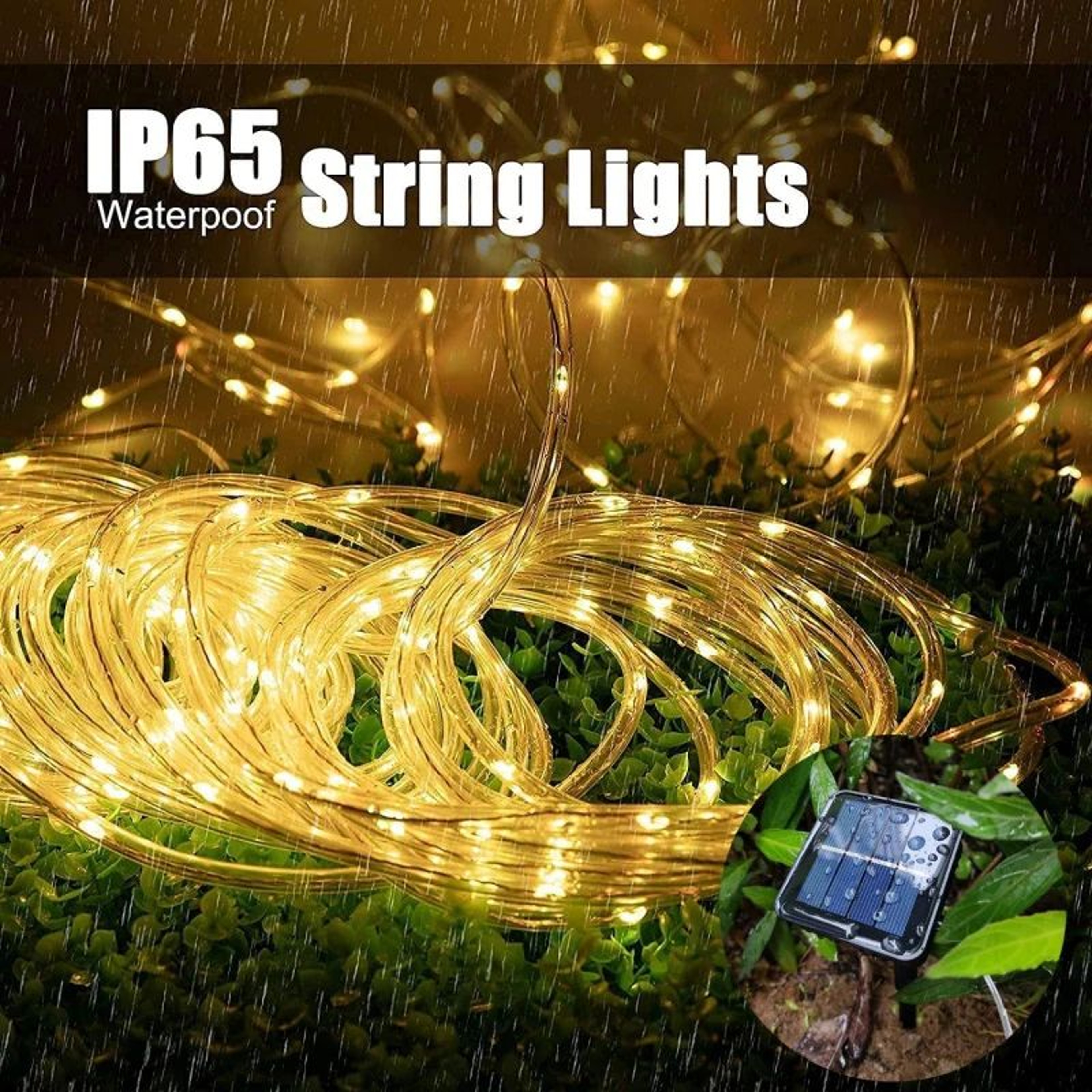 Solar Twinkle Fairy Rope String Lights With 8 Modes 3