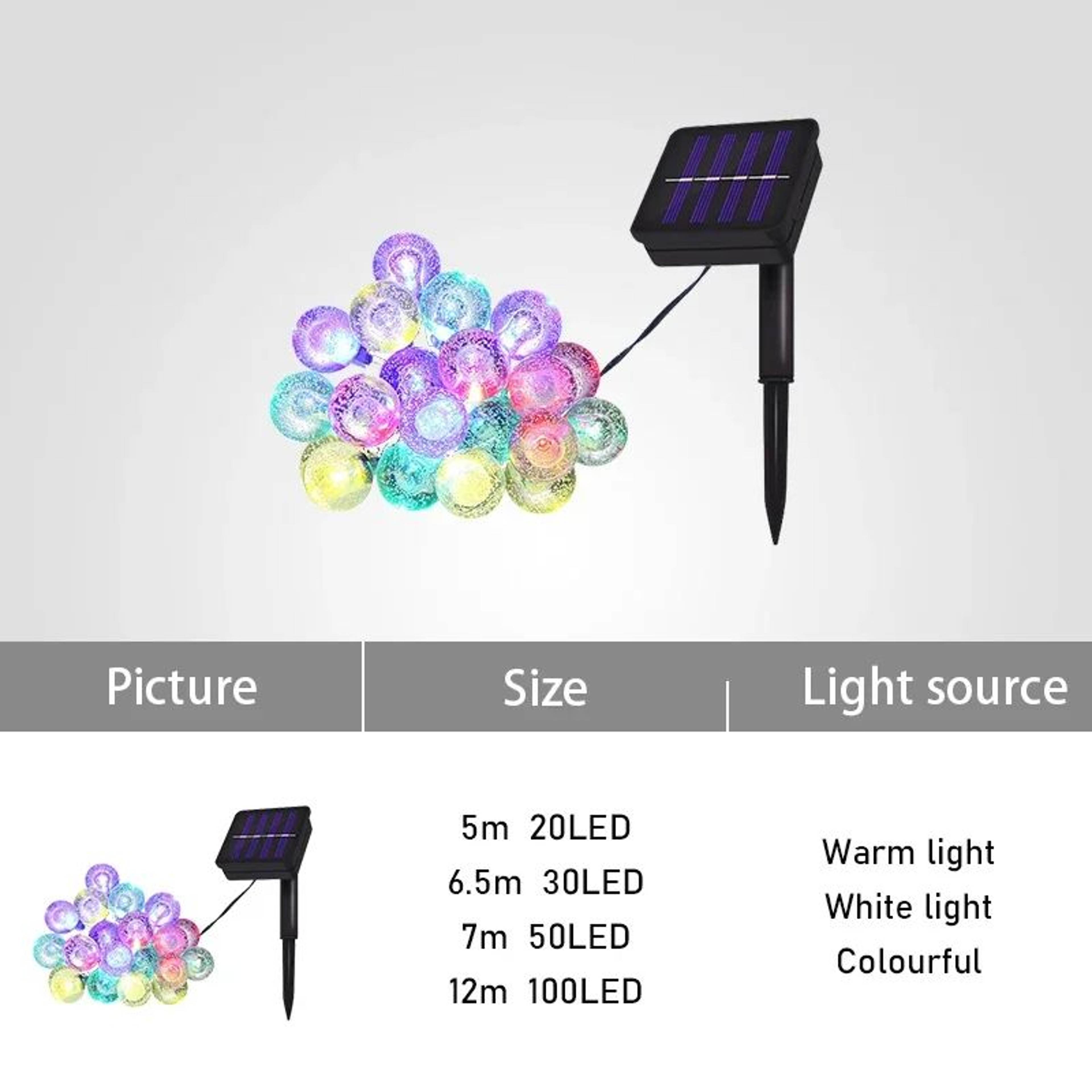 Solar Crystal Globe Fairy String Lights With 8 Modes 3