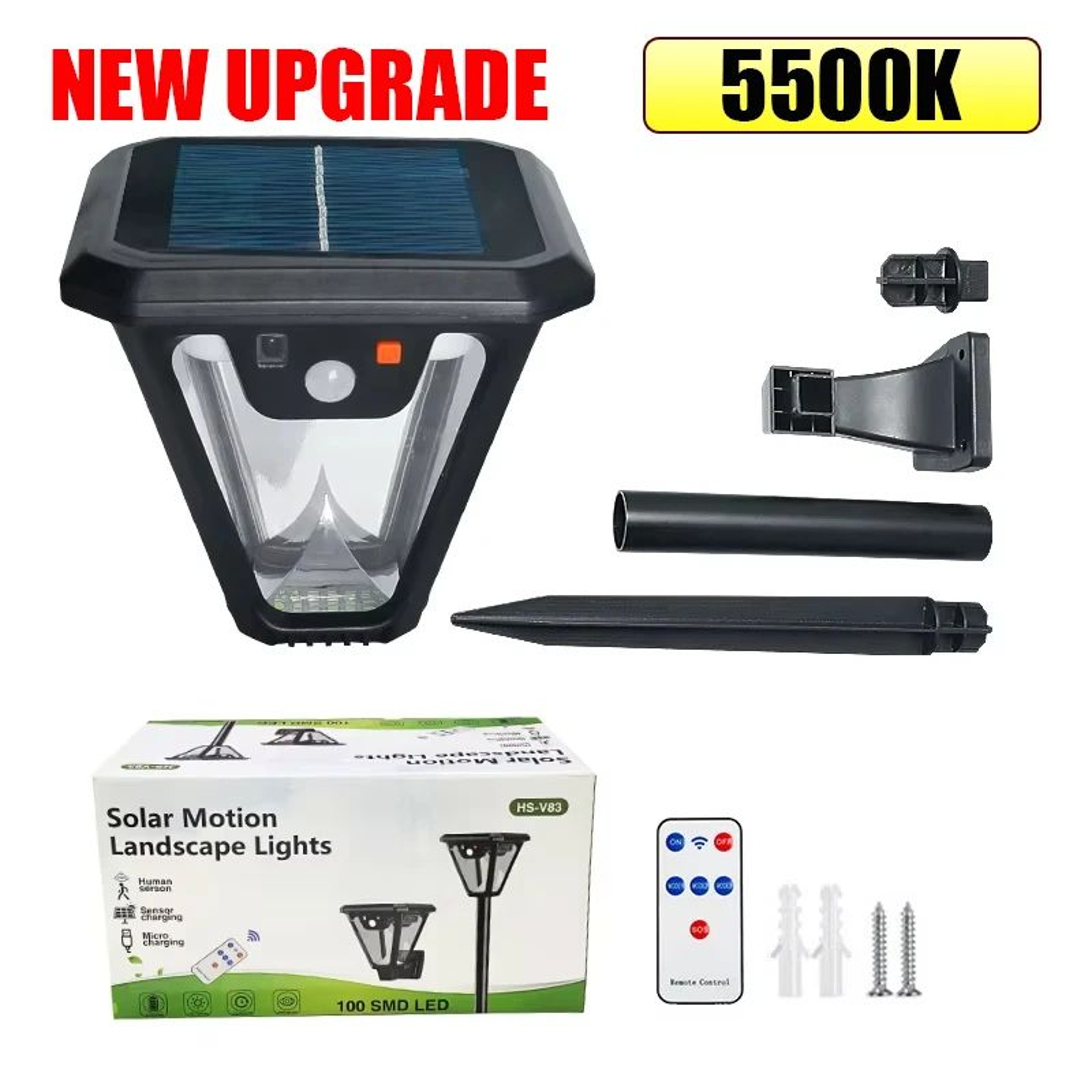 Solar Motion Sensor Pathway Garden Light 5000K 8