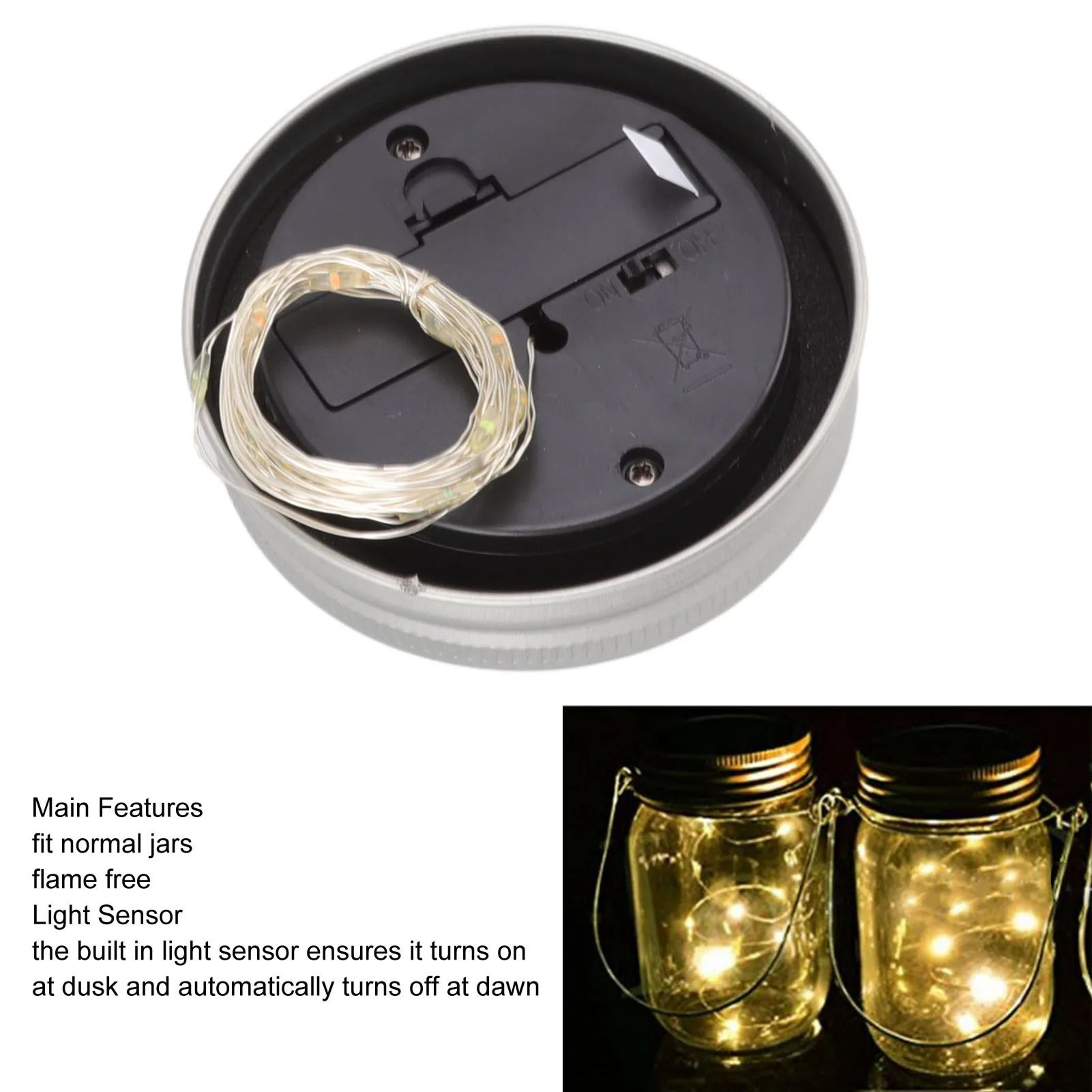 Solar Mason Jar Fairy String Lights 6