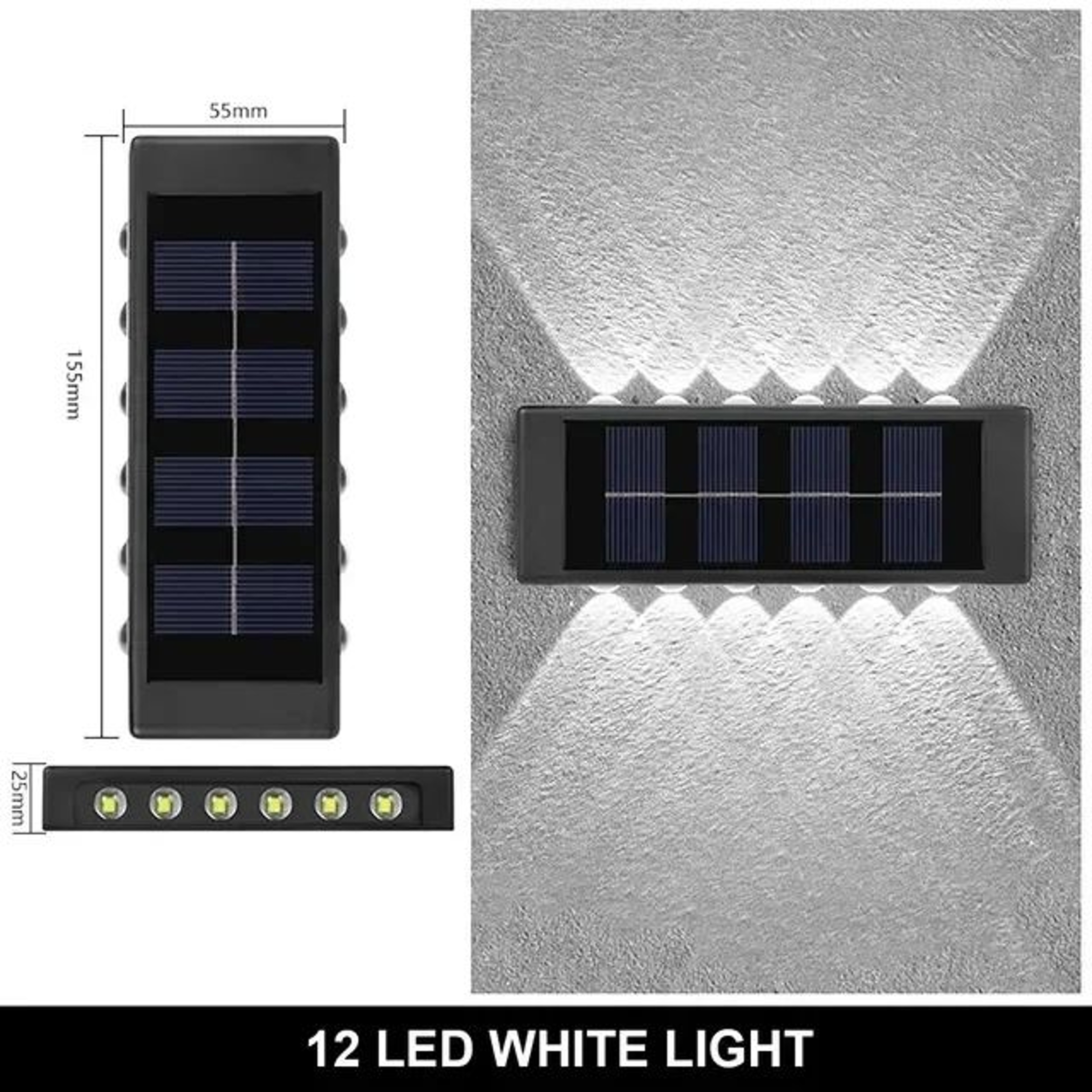 Solar LED Outdoor Wall Accent Light 12