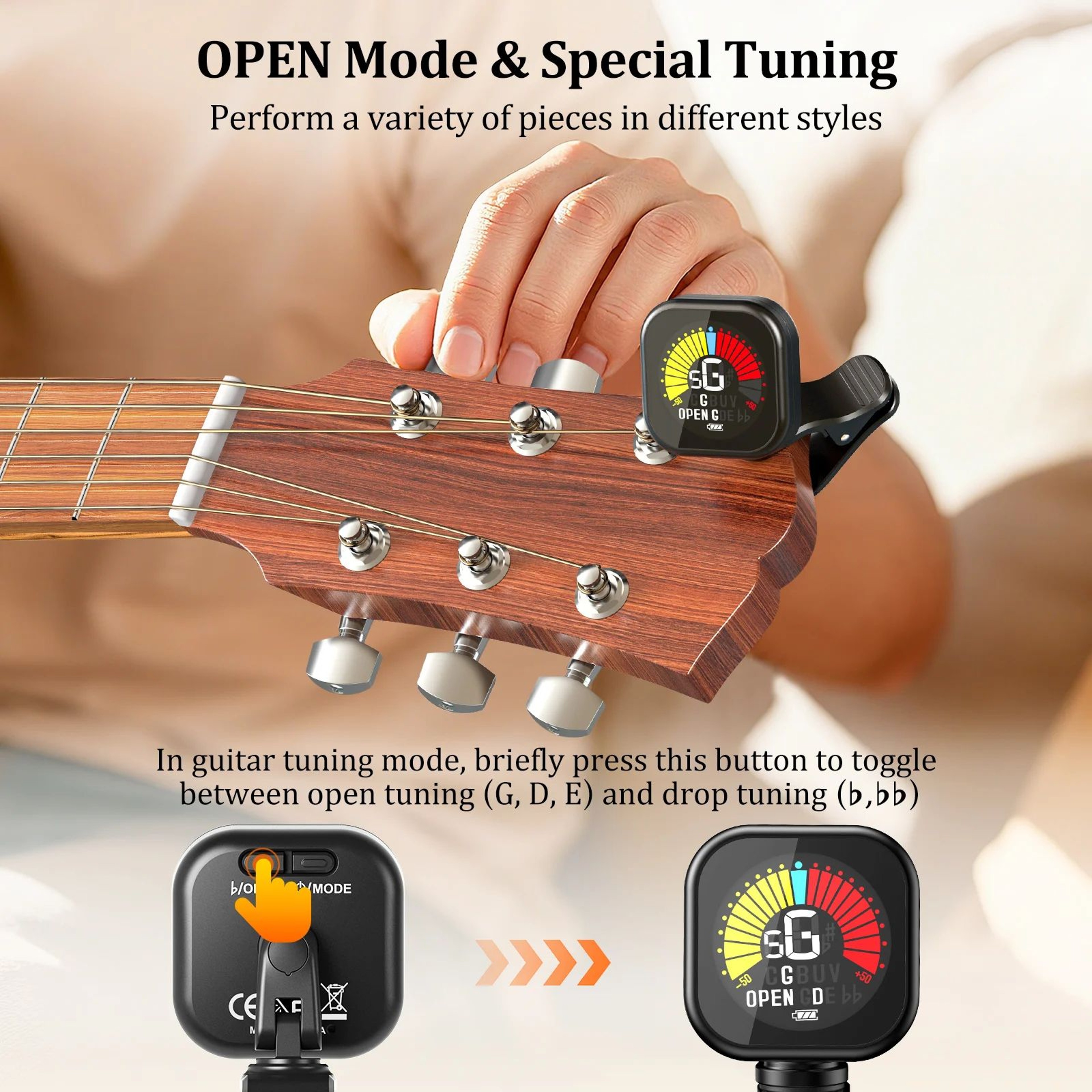 New Bee Clip On Color Screen Guitar Tuner With 360 Degree Rotation 7