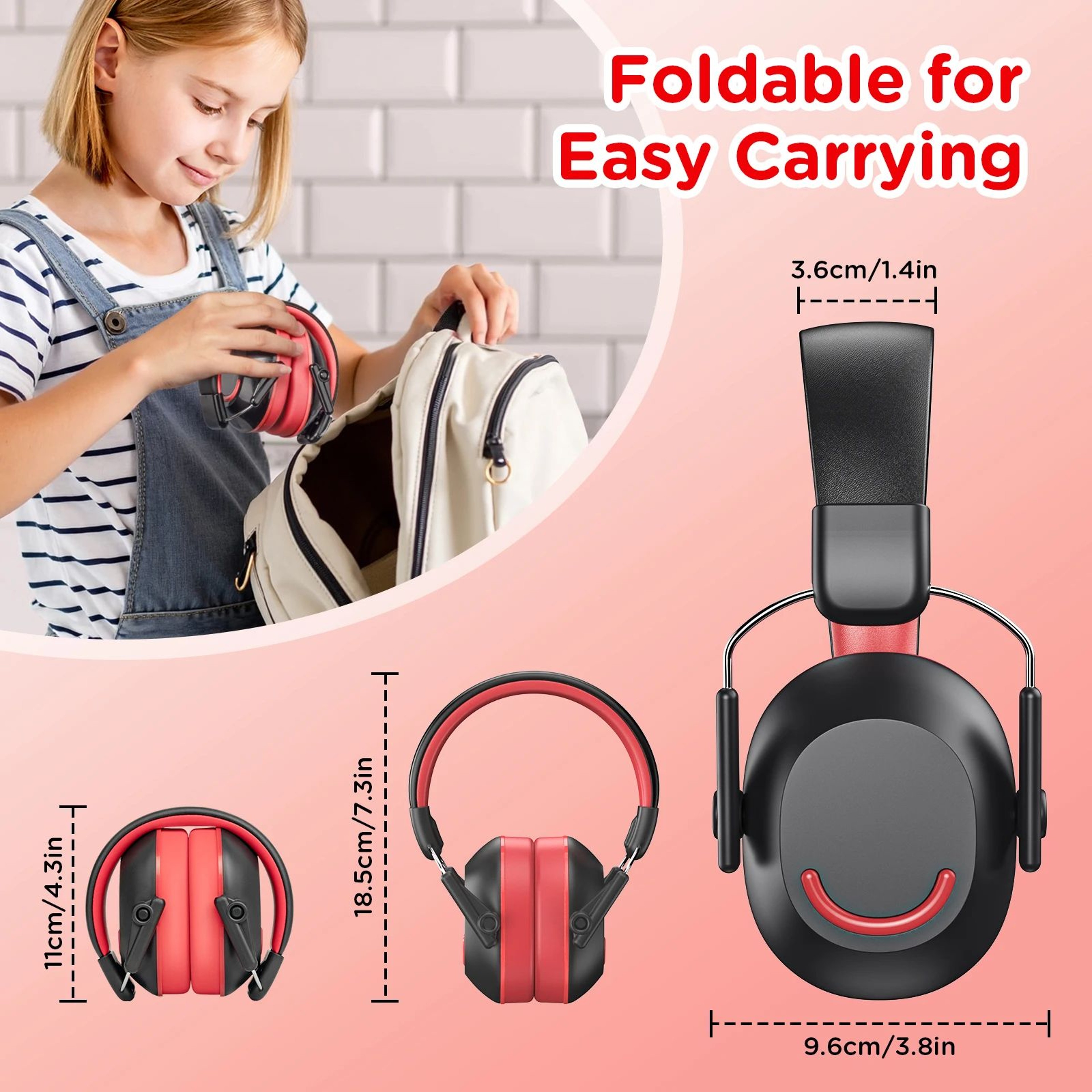 Kids Adjustable Noise Reduction Hearing Protection Earmuffs 5