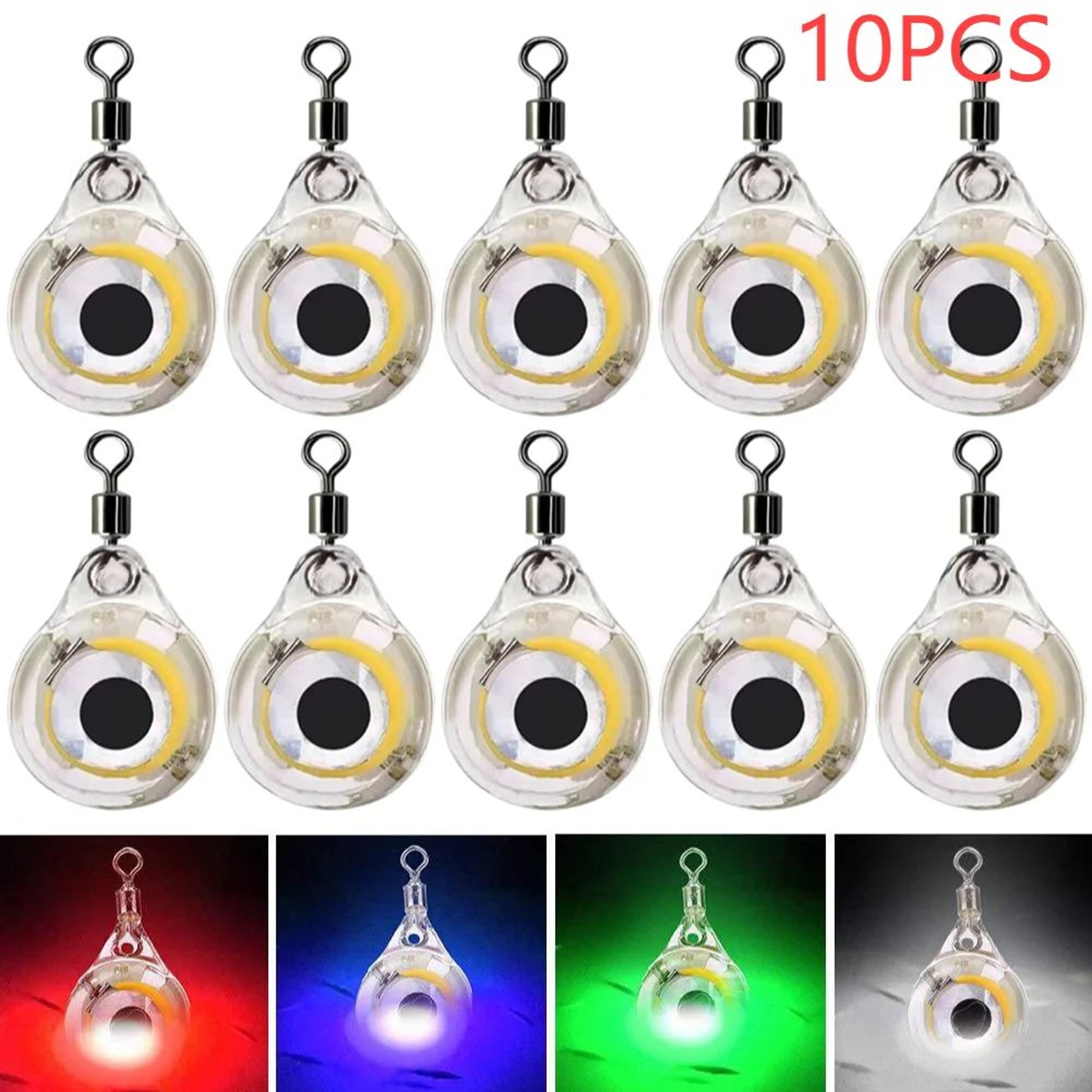 10 Piece LED Underwater Fish Attractor Lights For Deep Drop Fishing 0