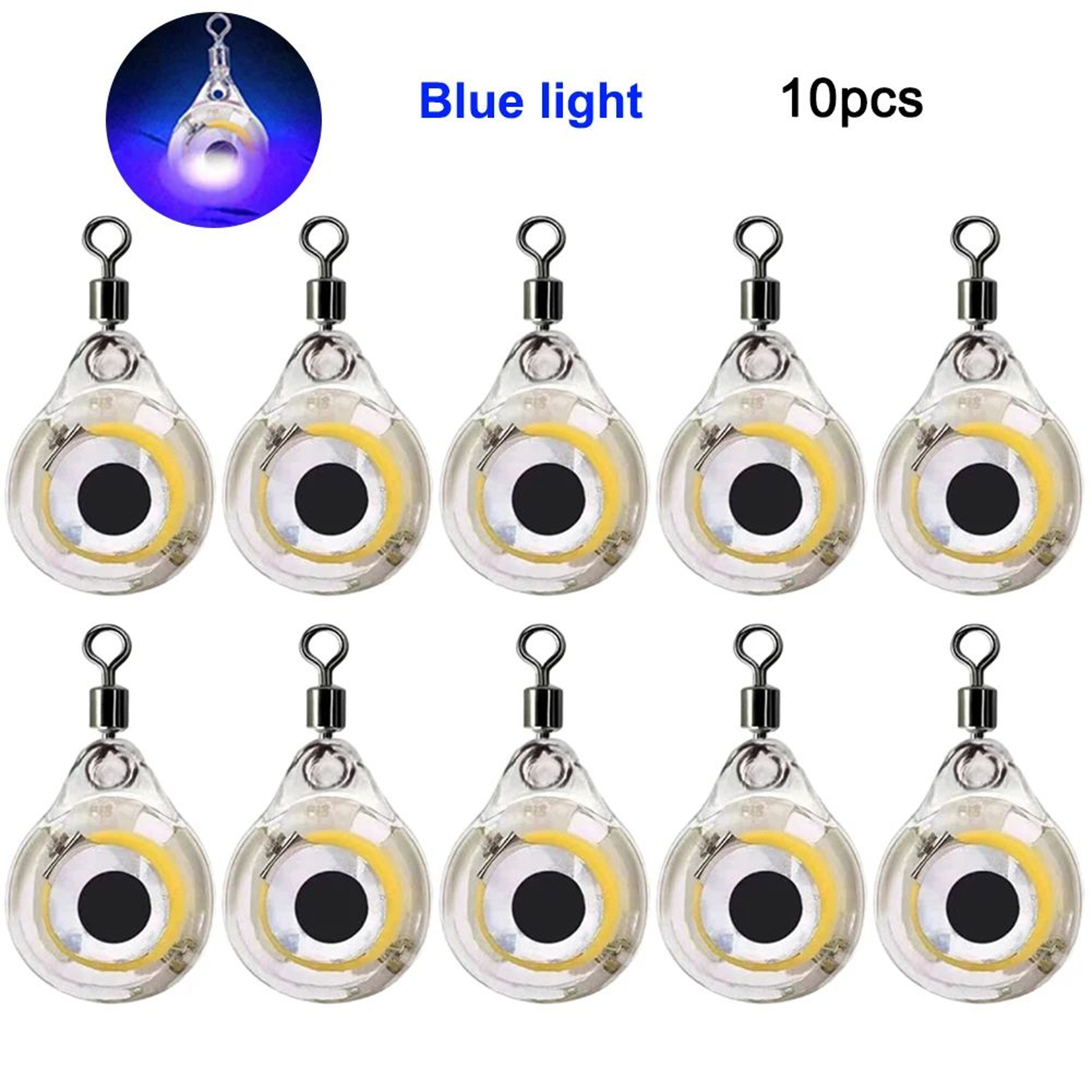 10 Piece LED Underwater Fish Attractor Lights For Deep Drop Fishing 8