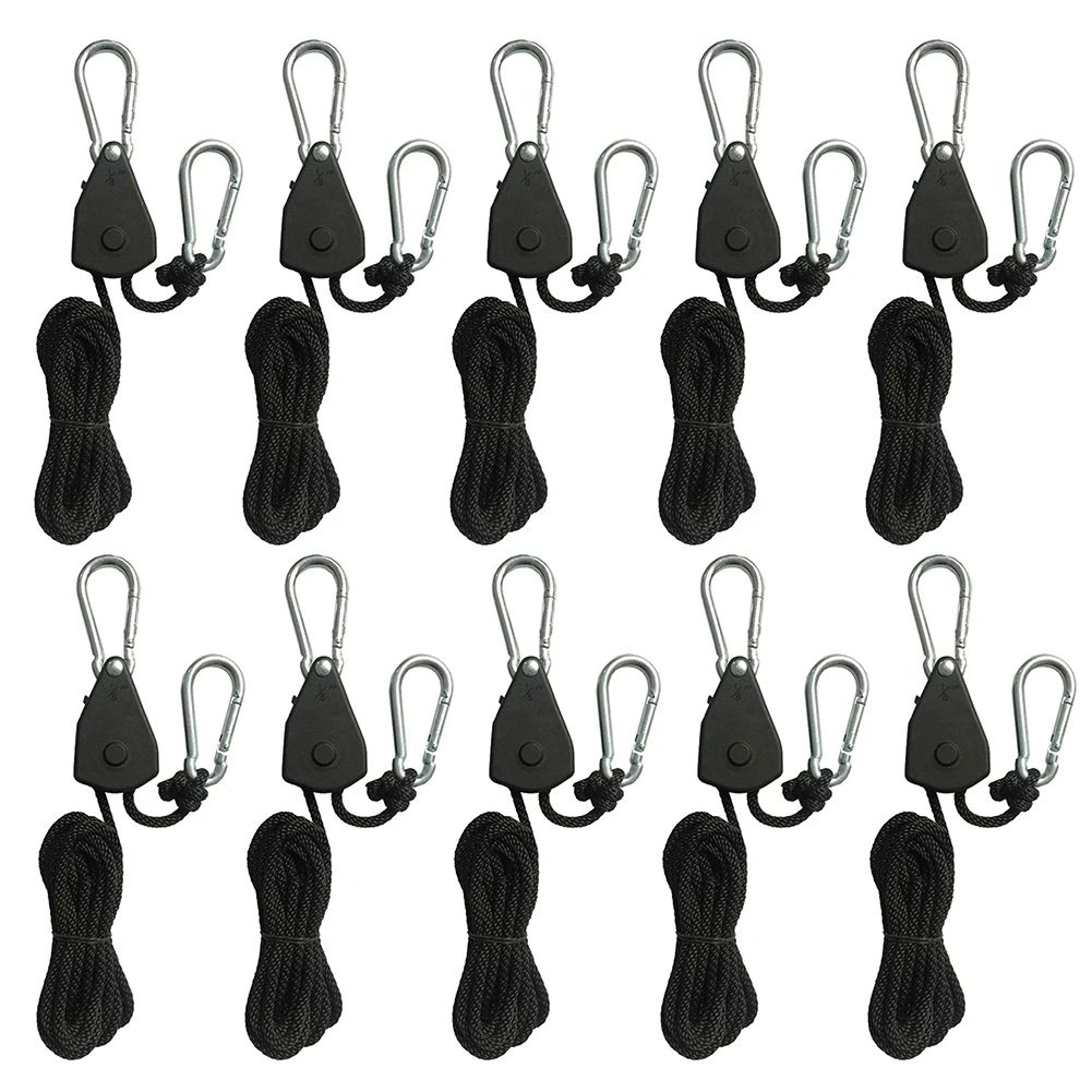 2m Camping Tent Rope Ratchet Tensioner With Pulley Hook 11