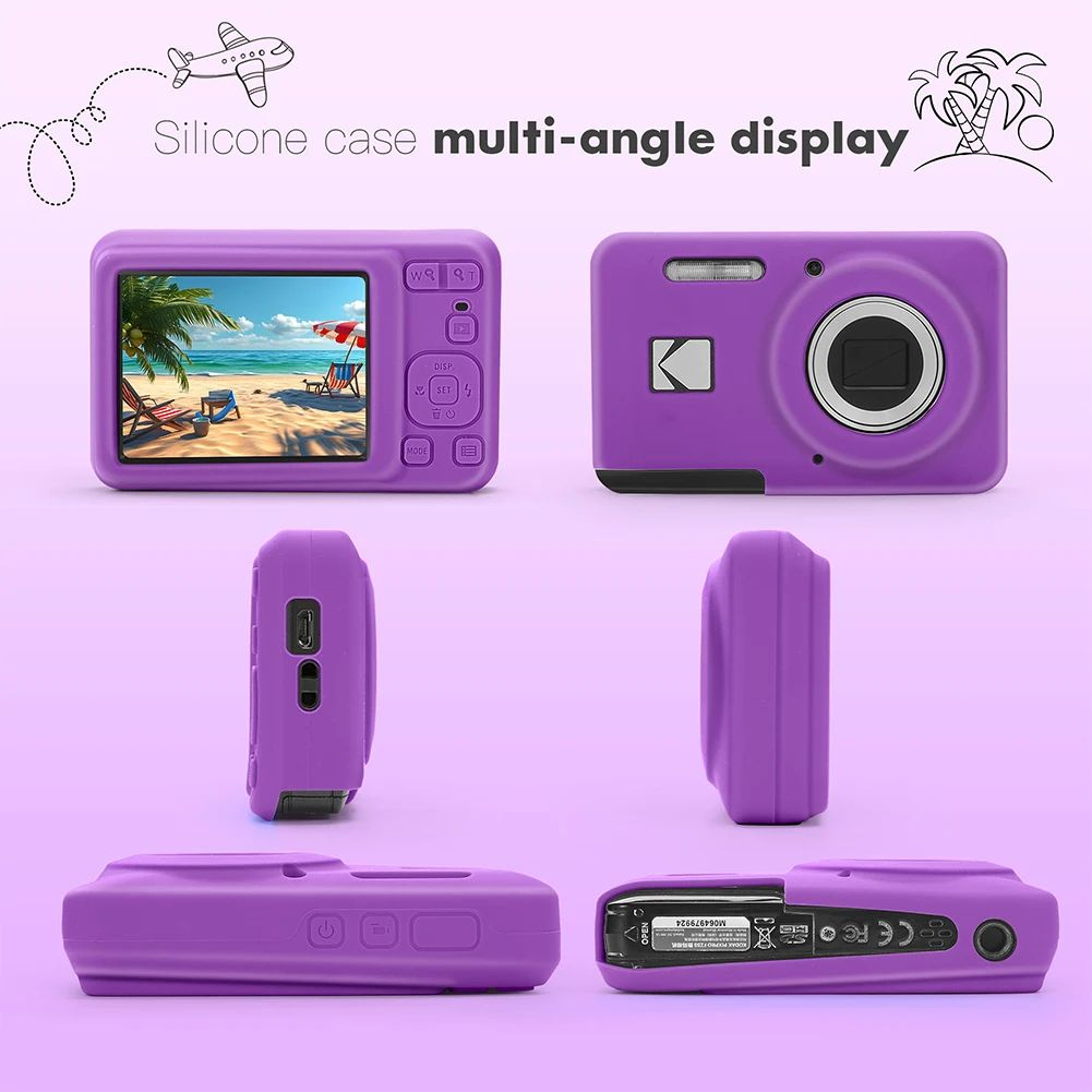 Slim Protective Camera Case With Lanyard For Kodak PIXPRO FZ55 3